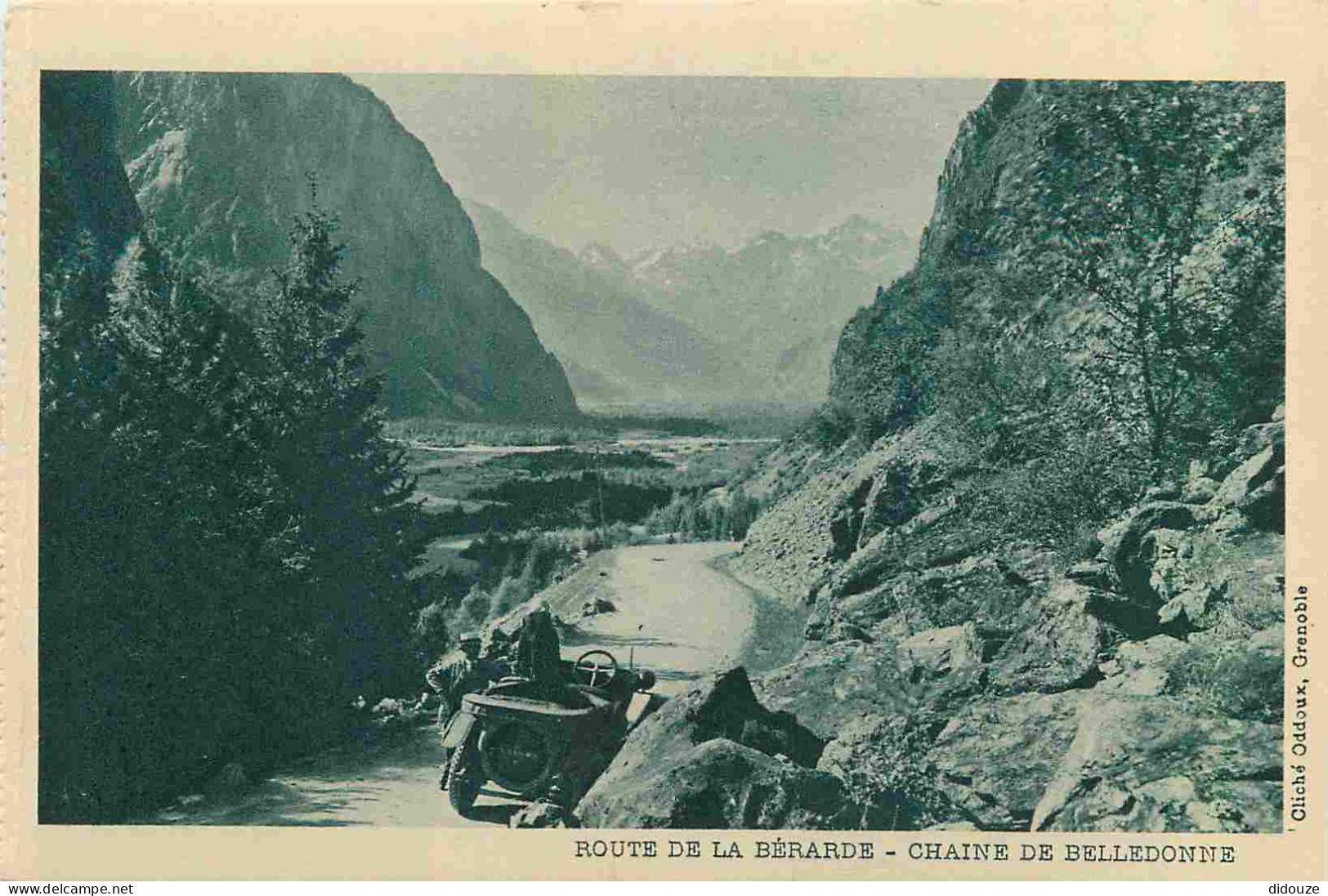 38 - Isère - Route De La Bérarde - Chaine De Belledonne - Animée - Automobiles - CPA - Carte Provenant D'un Carnet - Voi - Autres & Non Classés