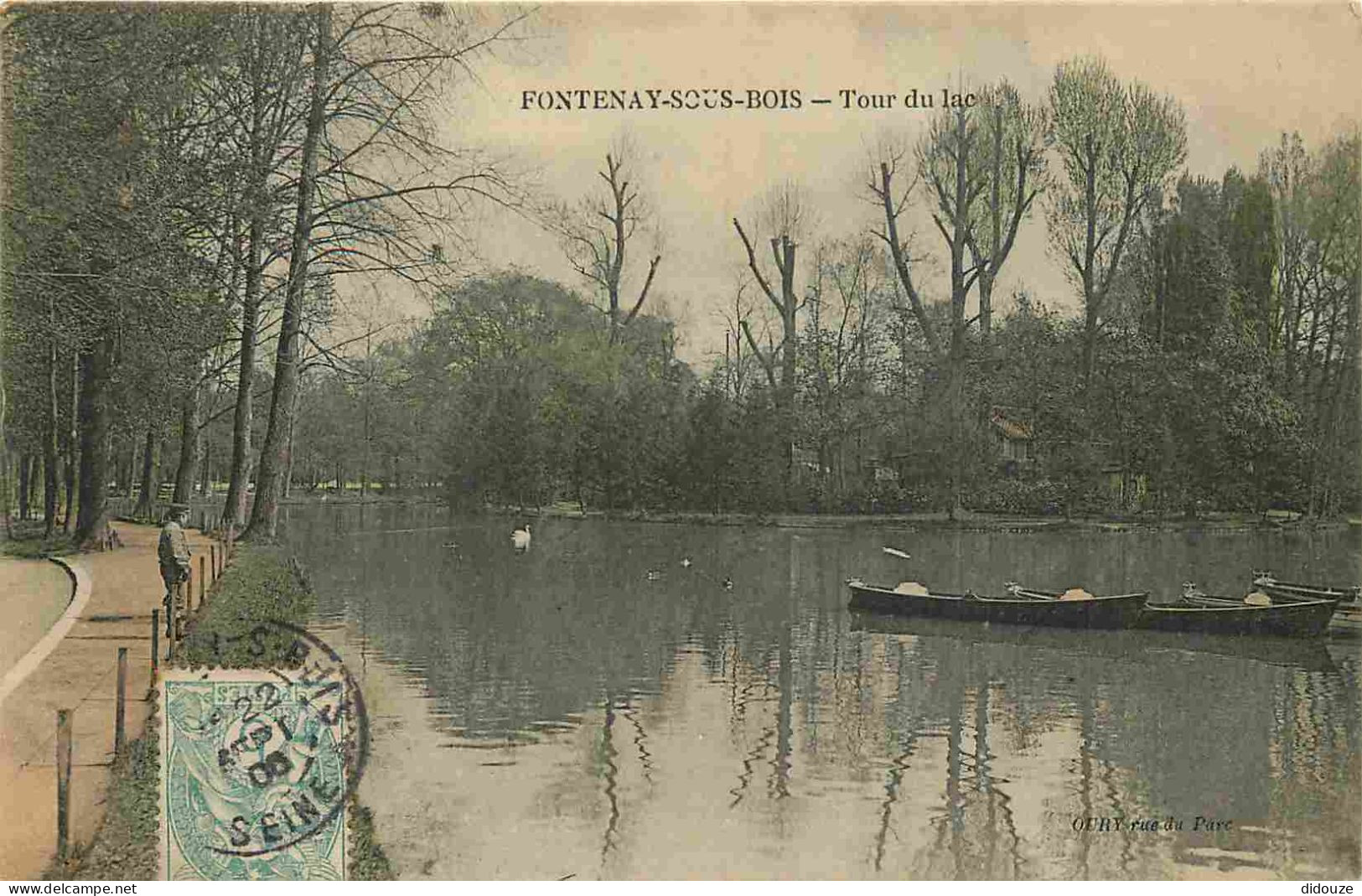 94 - Fontenay Sous Bois - Tour Du Lac - Animée - CPA - Oblitération Ronde De 1905 - Voir Scans Recto-Verso - Fontenay Sous Bois