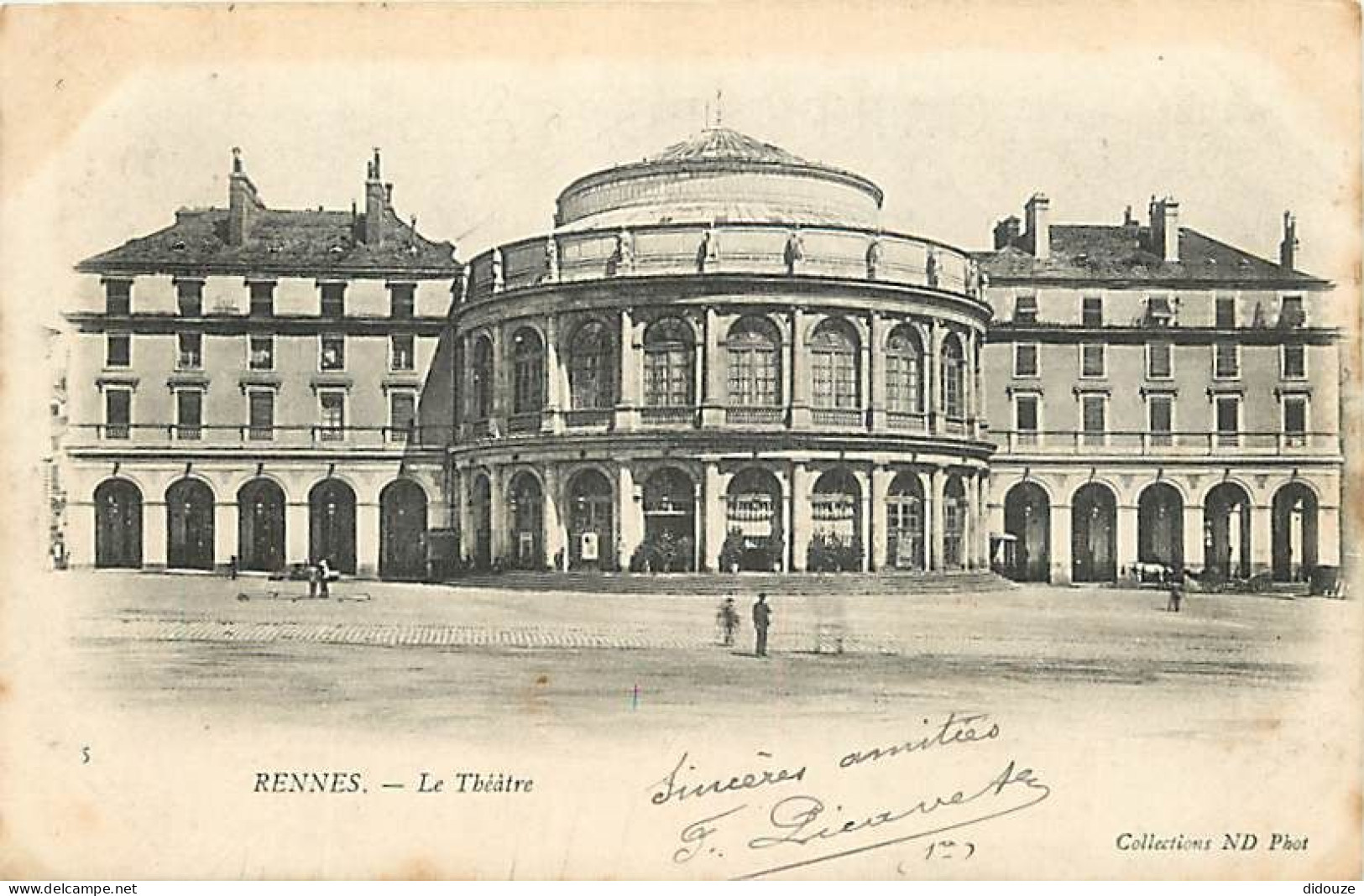 35 - Rennes - Le Théâtre - Animée - Précurseur - Oblitération Ronde De 1904 - CPA - Voir Scans Recto-Verso - Rennes