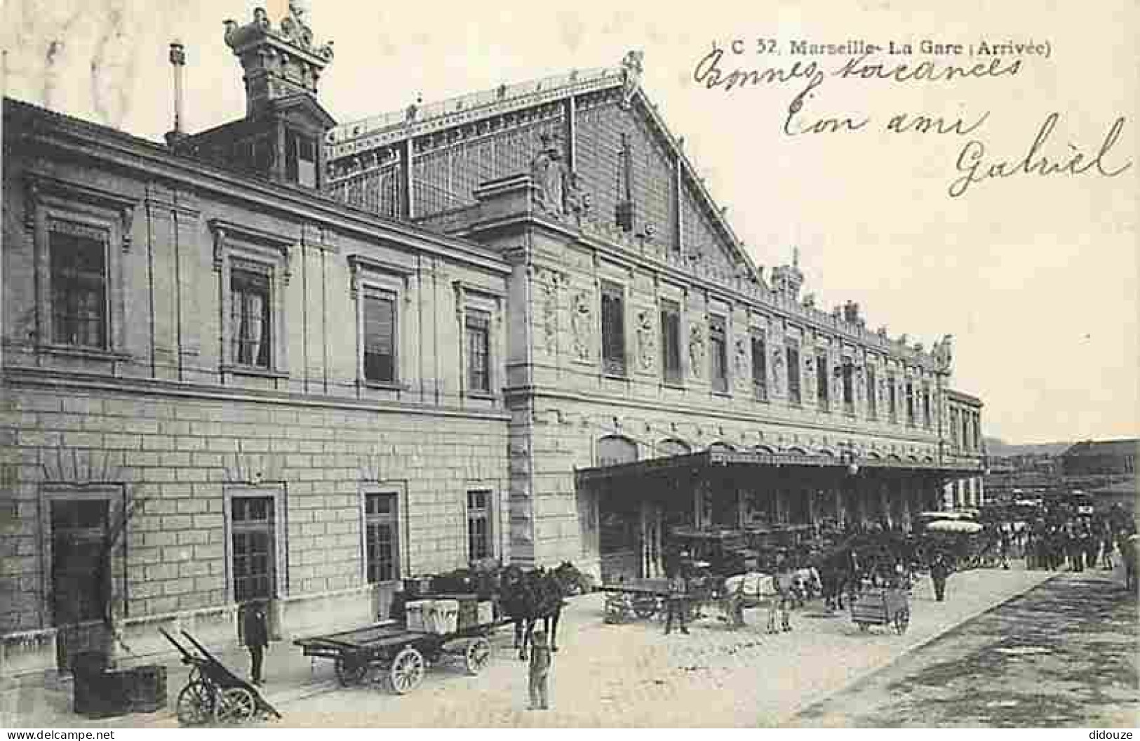 13 - Marseille - La Gare - Arrivée - Animée - CPA - Voir Scans Recto-Verso - Quartier De La Gare, Belle De Mai, Plombières