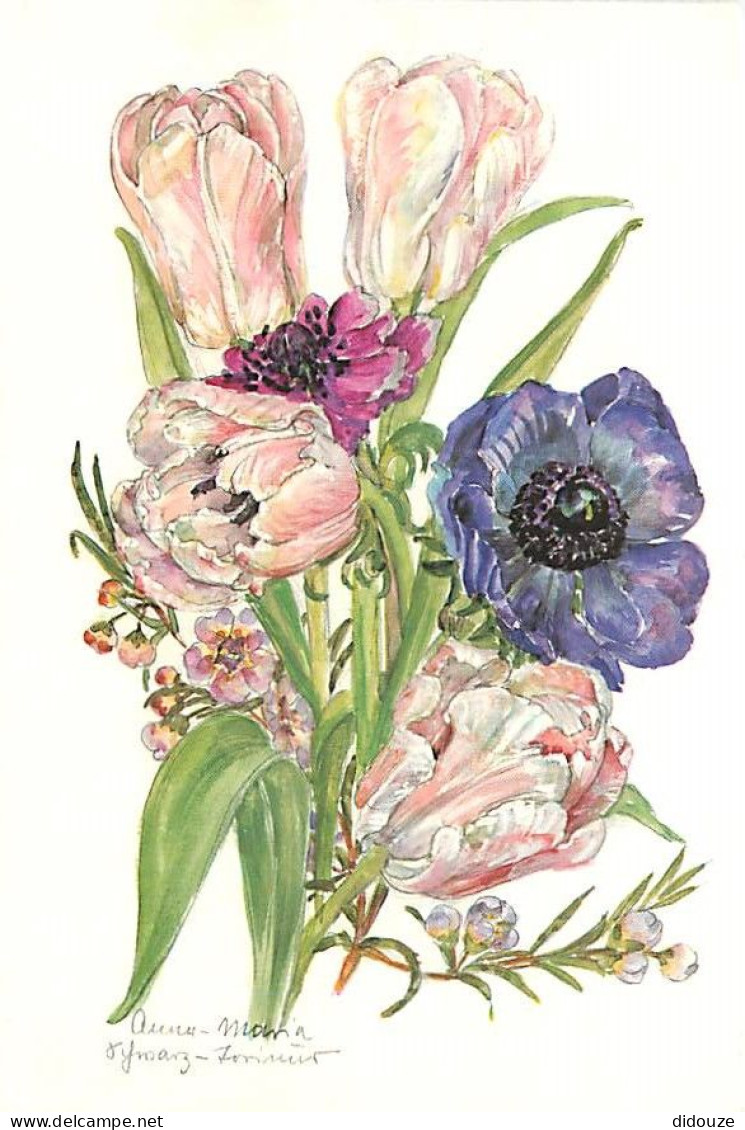 Fleurs - Tulipe - Anemone - Illustration - CPM - Carte Neuve - Voir Scans Recto-Verso - Blumen