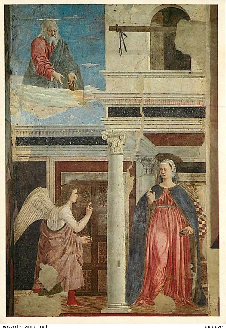 Art - Peinture Religieuse - Piero Della Francesca - Annuncio Alla Madonna Della Sua Assunzione Al Cielo - Arezzo - Basil - Tableaux, Vitraux Et Statues