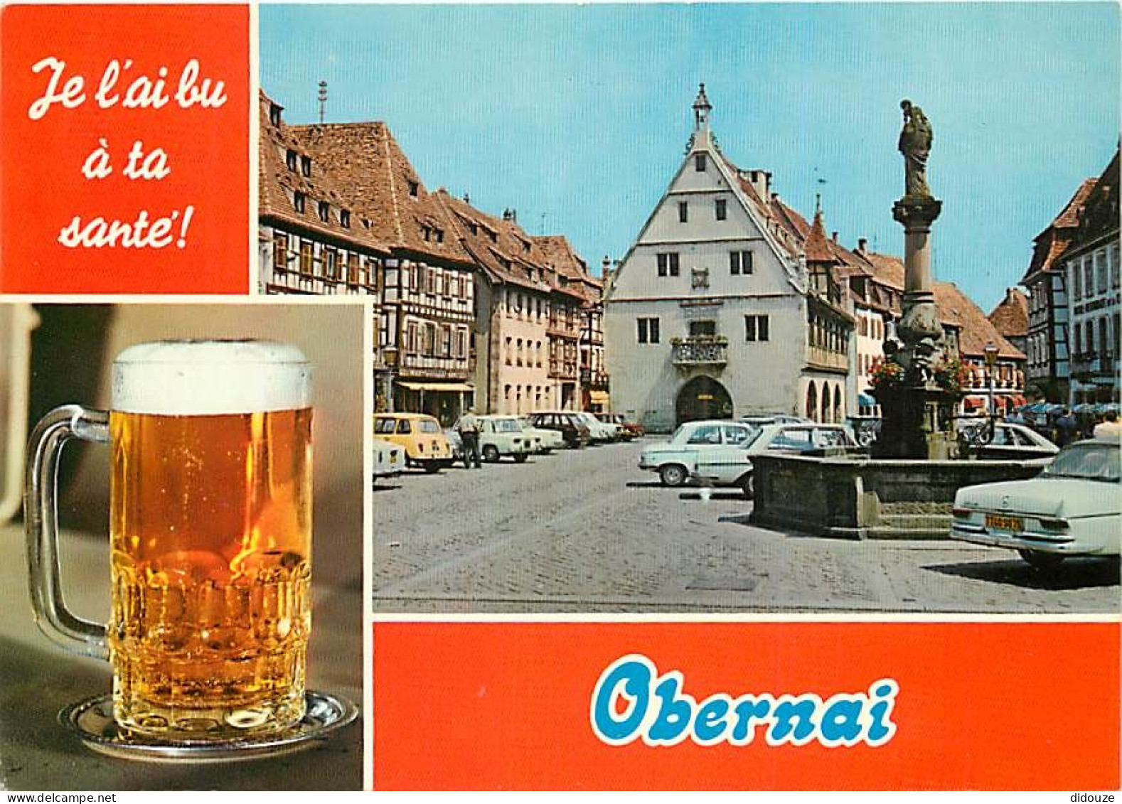 Automobiles - Obernai - Multivues - Chope De Bière - CPM - Voir Scans Recto-Verso - Voitures De Tourisme