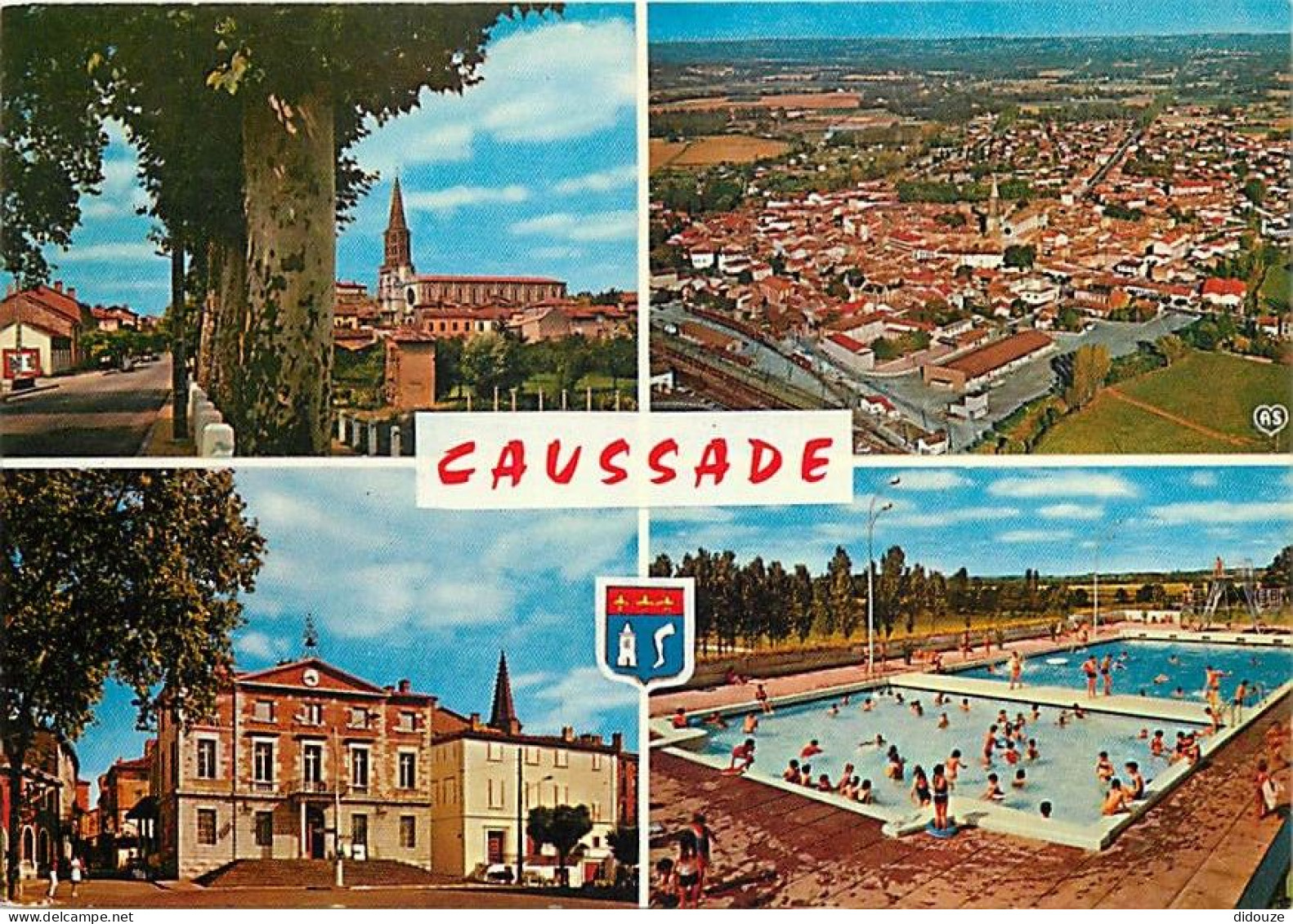 82 - Caussade - Multivues - Piscine - Blasons - CPM - Voir Scans Recto-Verso - Caussade