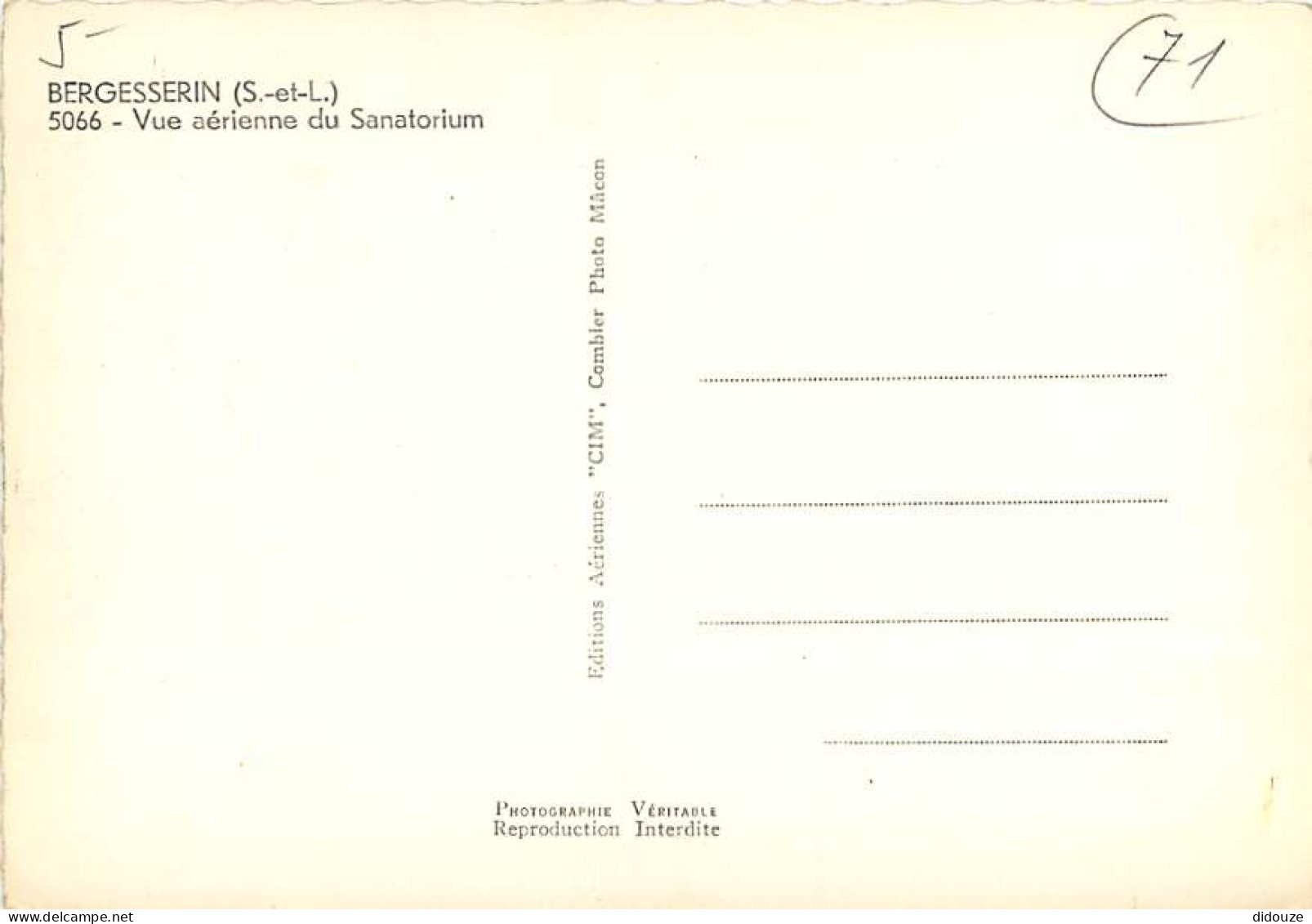71 - Bergesserin - Vue Aérienne Du Sanatorium - CPSM Grand Format - Carte Neuve - CPM - Voir Scans Recto-Verso - Sonstige & Ohne Zuordnung