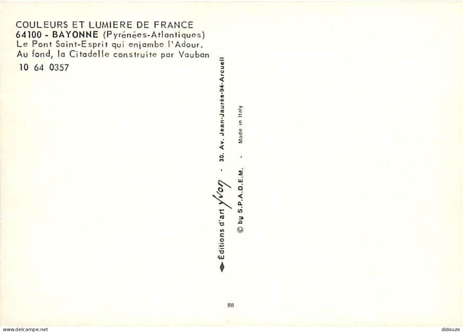 64 - Bayonne - Le Pont Saint-Esprit Qui Enjambe L'Adour. Au Fond  La Citadelle Construite Par Vauban - Carte Neuve - CPM - Bayonne