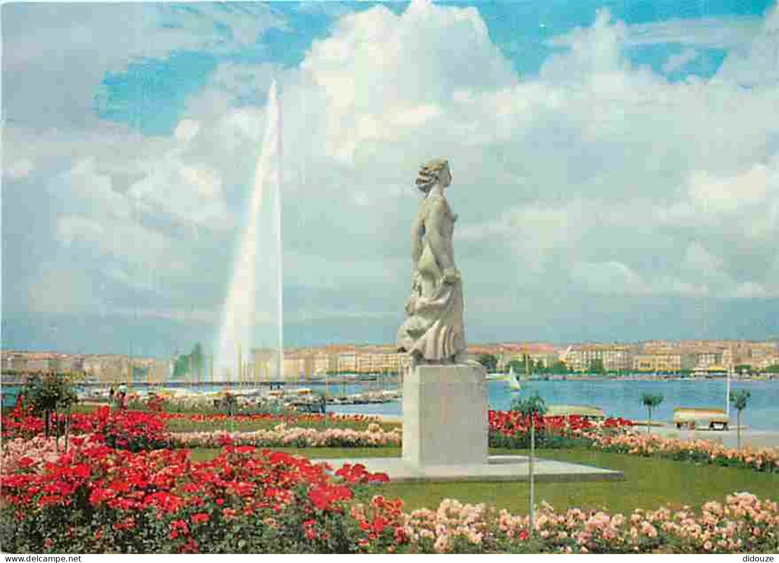 Suisse - Genève - La Statue La Brise Et Le Jet D'Eau - CPM - Voir Scans Recto-Verso - Altri & Non Classificati