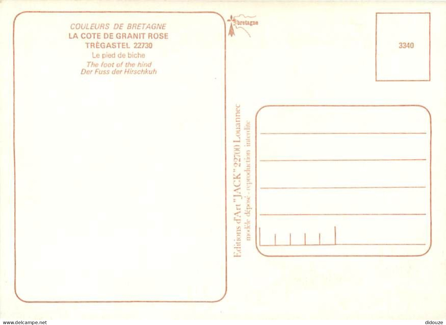 22 - Trégastel - Le Pied De Biche  - Rocher - Curiosité Géologique - Carte Neuve - CPM - Voir Scans Recto-Verso - Trégastel