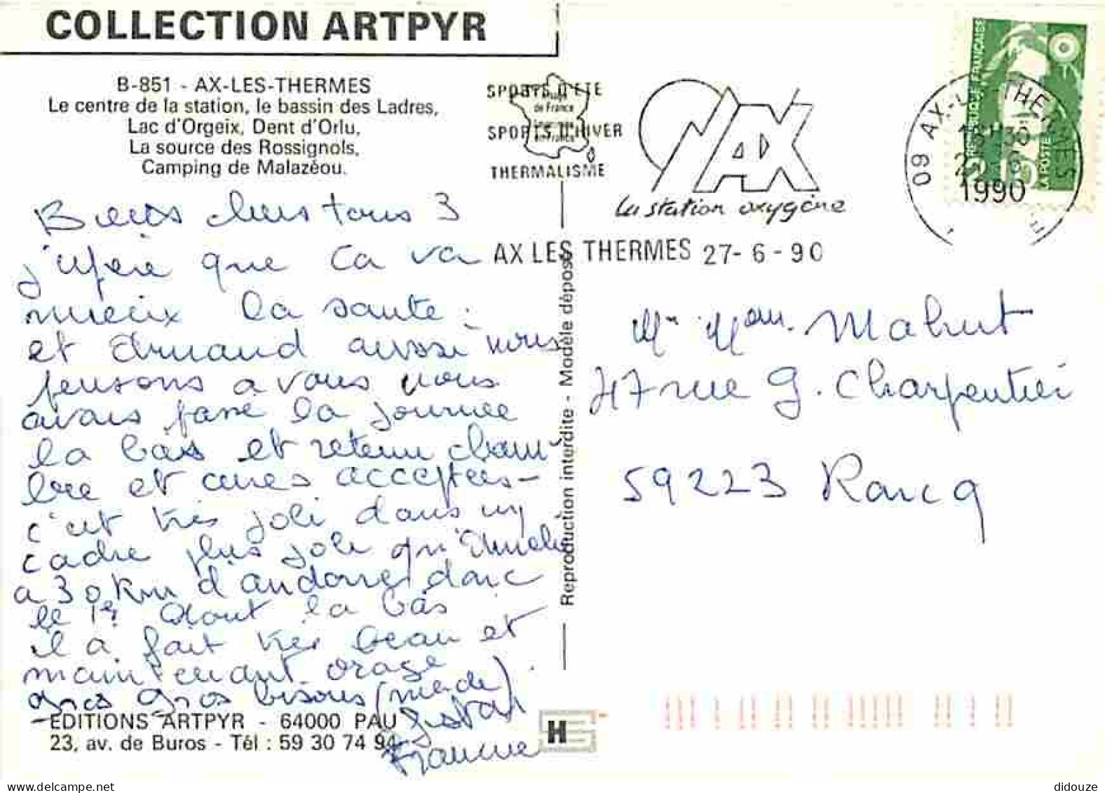 09 - Ax Les Thermes - Multivues - Flamme Postale De Ax Les Thermes - CPM - Voir Scans Recto-Verso - Ax Les Thermes