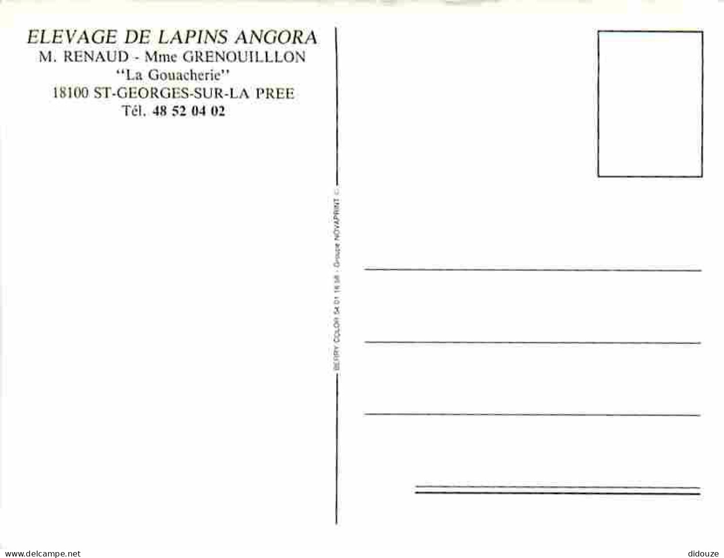 Animaux - Lapins - St Georges Sur La Pree - La Gouacherie - Elevage De Lapins Angora - CPM - Voir Scans Recto-Verso - Autres & Non Classés