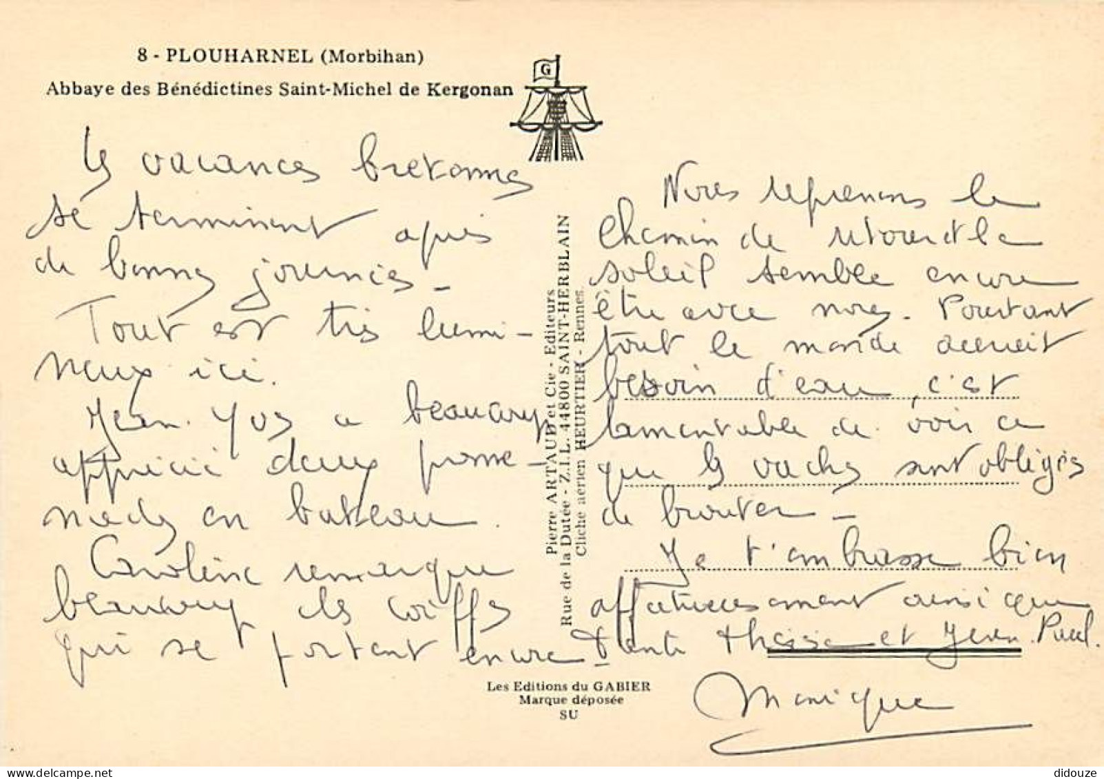 56 - Plouharnel - Abbaye Des Bénédictines Saint-Michel De Kergonan - Vue Aérienne - CPM - Voir Scans Recto-Verso - Autres & Non Classés