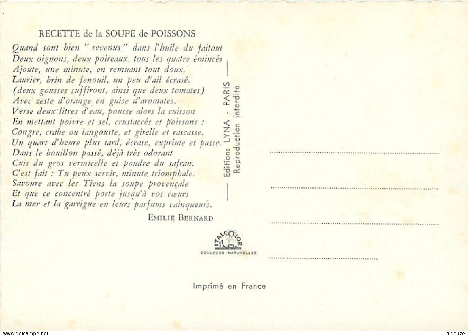 Recettes De Cuisine - Gastronomie - CPM - Voir Scans Recto-Verso - Recetas De Cocina