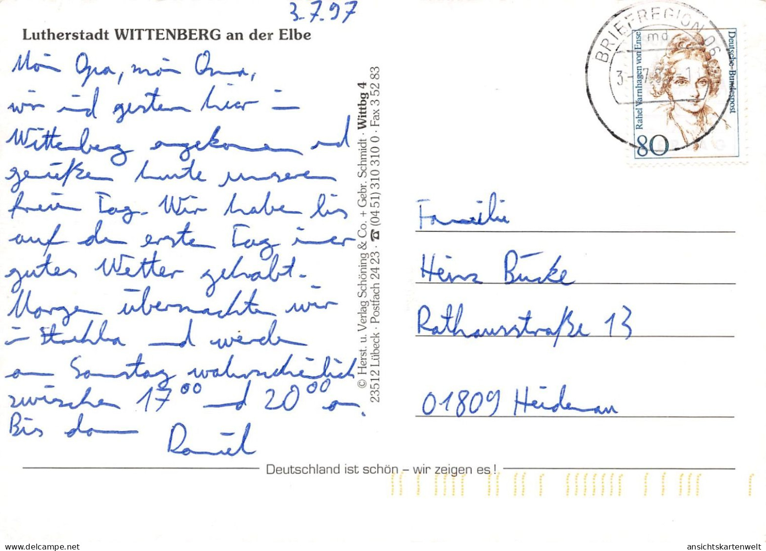 Lutherstadt Wittenberg Teilansichten Mehrbildkarte Gl1997 #171.865 - Andere & Zonder Classificatie