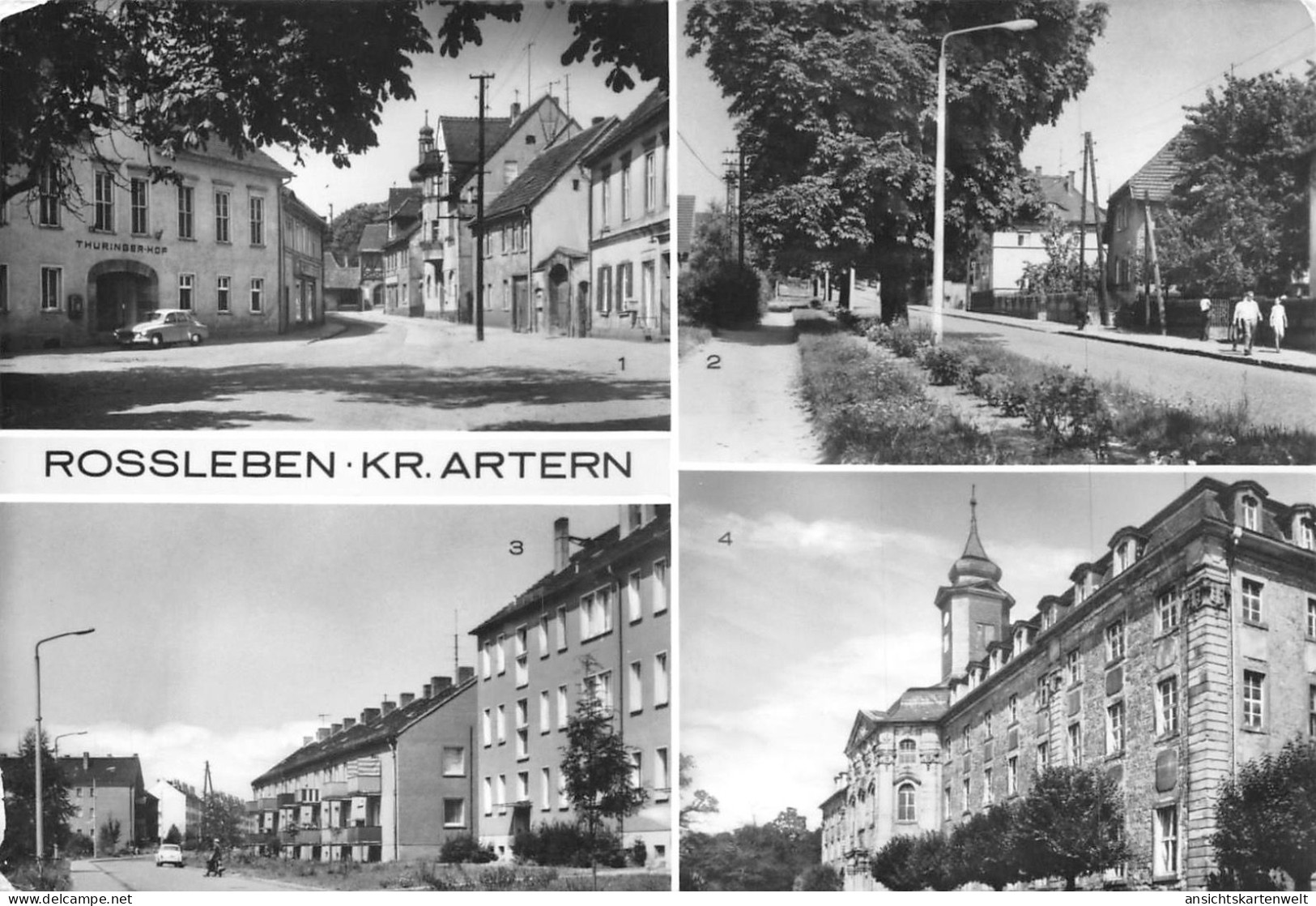 Rossleben (Kreis Artern) Platz Straßenpartien Oberschule Gl1988 #171.892 - Autres & Non Classés