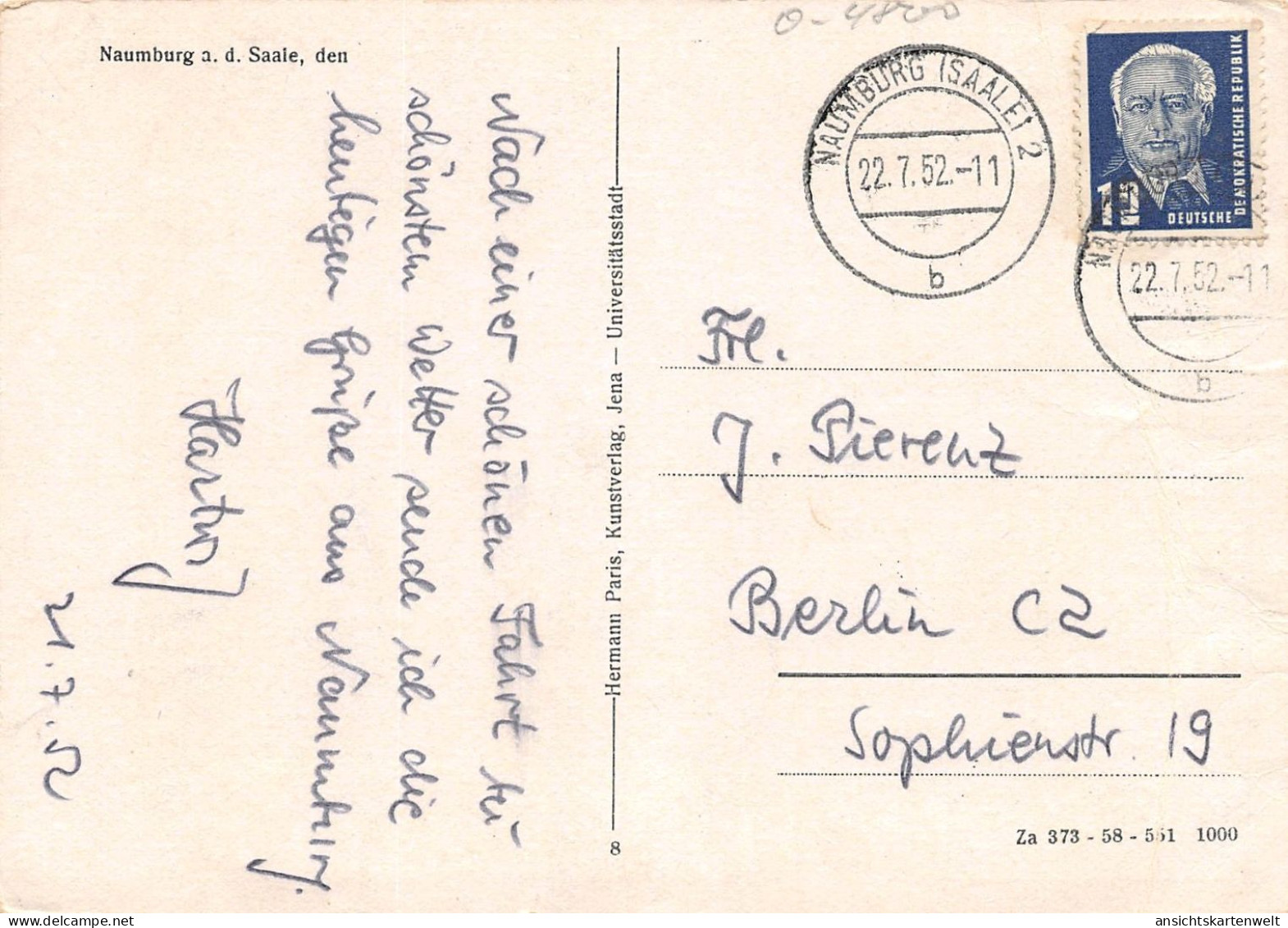 Naumburg (Saale) Brunnen Und Marientor Gl1952 #171.901 - Other & Unclassified