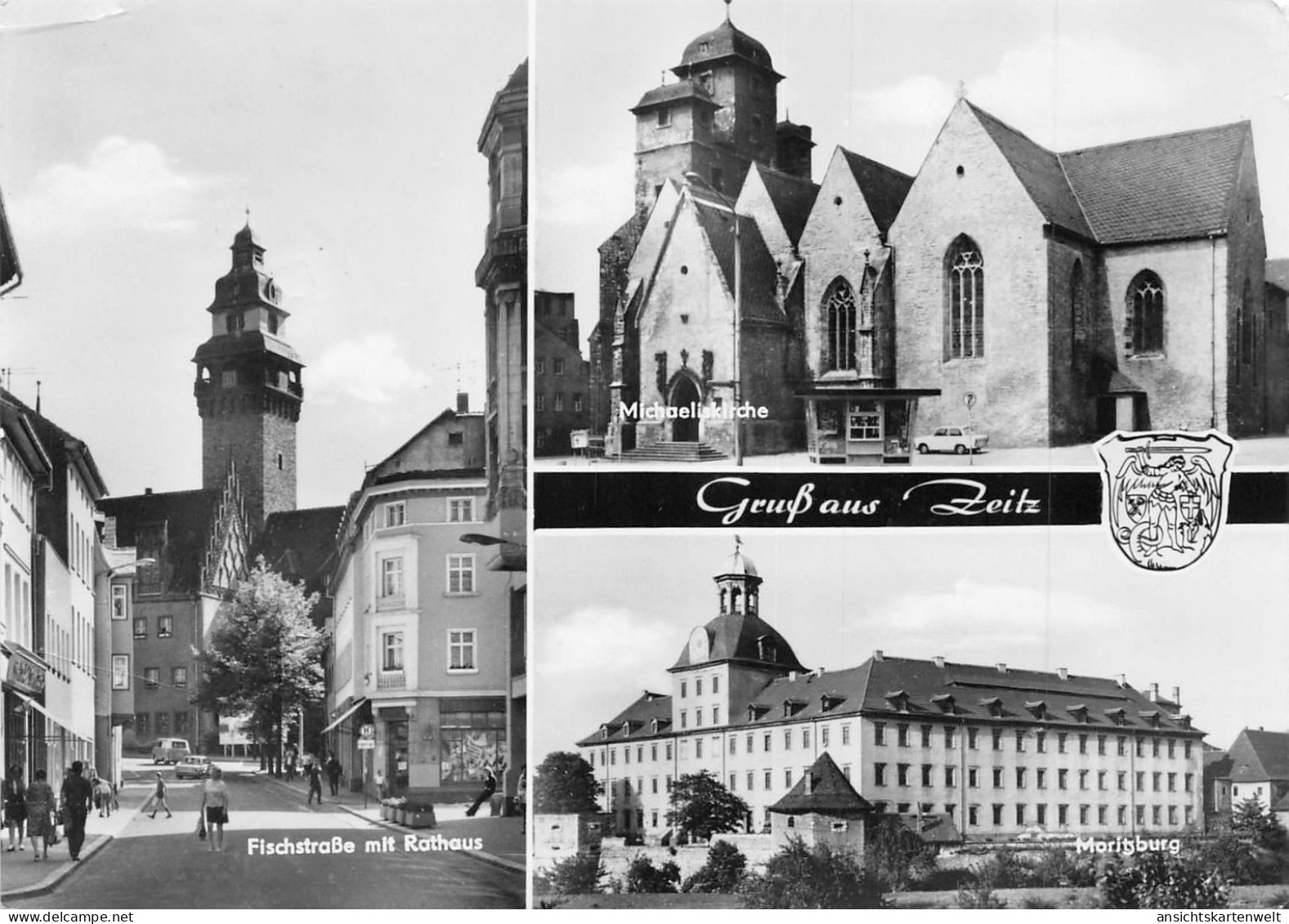 Zeitz Fischstraße Rathaus Kirche Moritzburg Gl1978 #171.920 - Autres & Non Classés