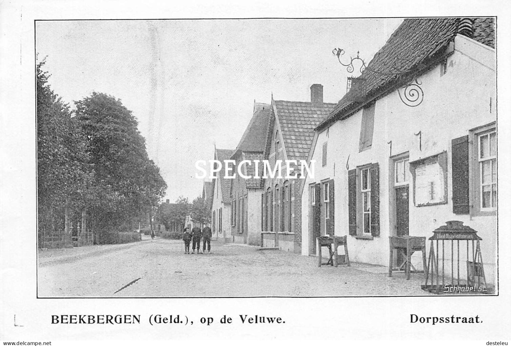 Prent - Dorpsstraat Beekbergen Op De Veluwe - 8.5x12.5 Cm - Apeldoorn