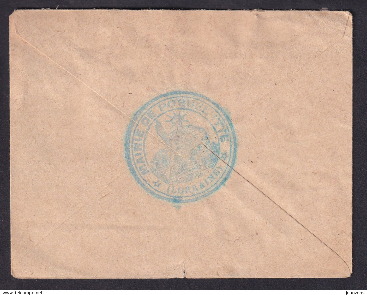 Lettre Aff 15c Semeuse Obl 19.03.1919 Au Verso Cachet Mairie De Porcelette + Zensur/Censure - Covers & Documents