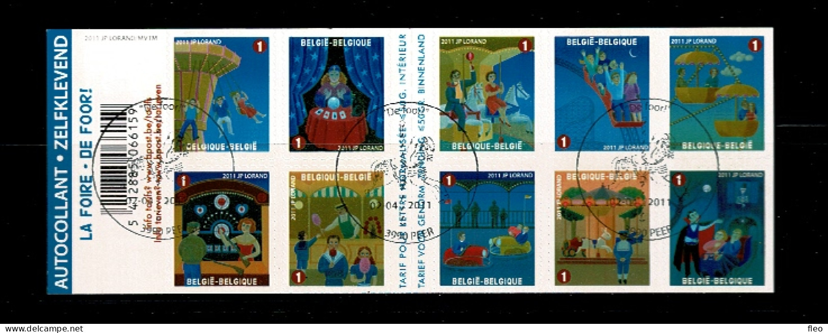 2011 B121 (4115/4124) Postfris Met 1édag Stempel : HEEL MOOI ! MNH Avec Cachet 1er Jour :  De Foor - La Foire - J. P. Lo - 1997-… Permanente Geldigheid [B]