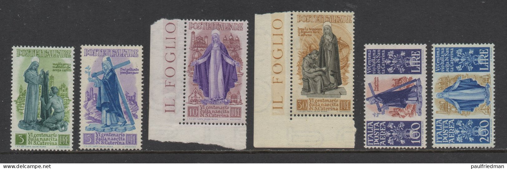 Repubblica 1948 - 6° Centenario Santa Caterina - Nuovi Gomma Integra - MNH** - 1946-60: Mint/hinged