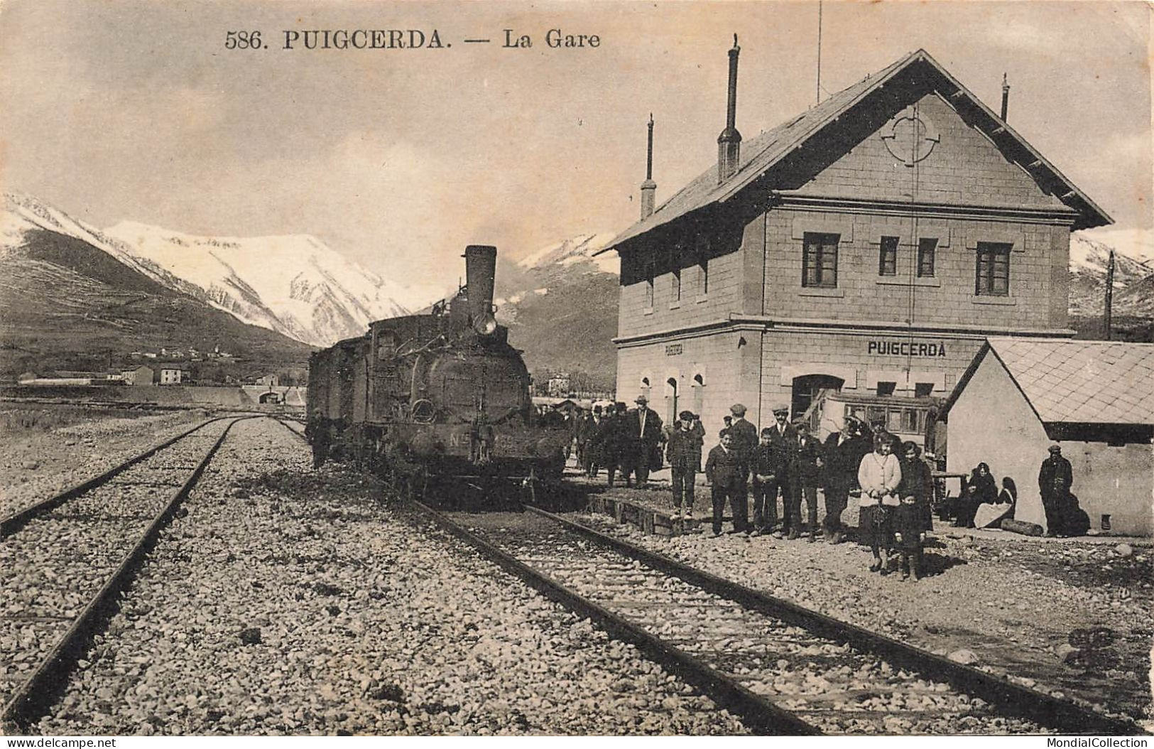 MIKIBP12-039- ESPAGNE PUIGCERDA LA GARE LOCOMOTIVE TRAIN - Autres & Non Classés