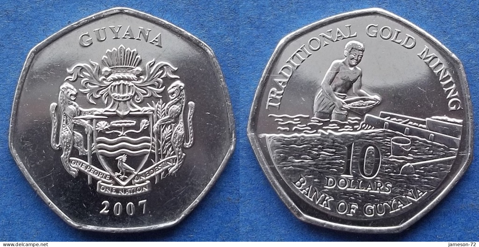 GUYANA - 10 Dollars 2007 "Gold Mining Scene" KM# 52 Independent Since 1966 - Edelweiss Coins - Guyana