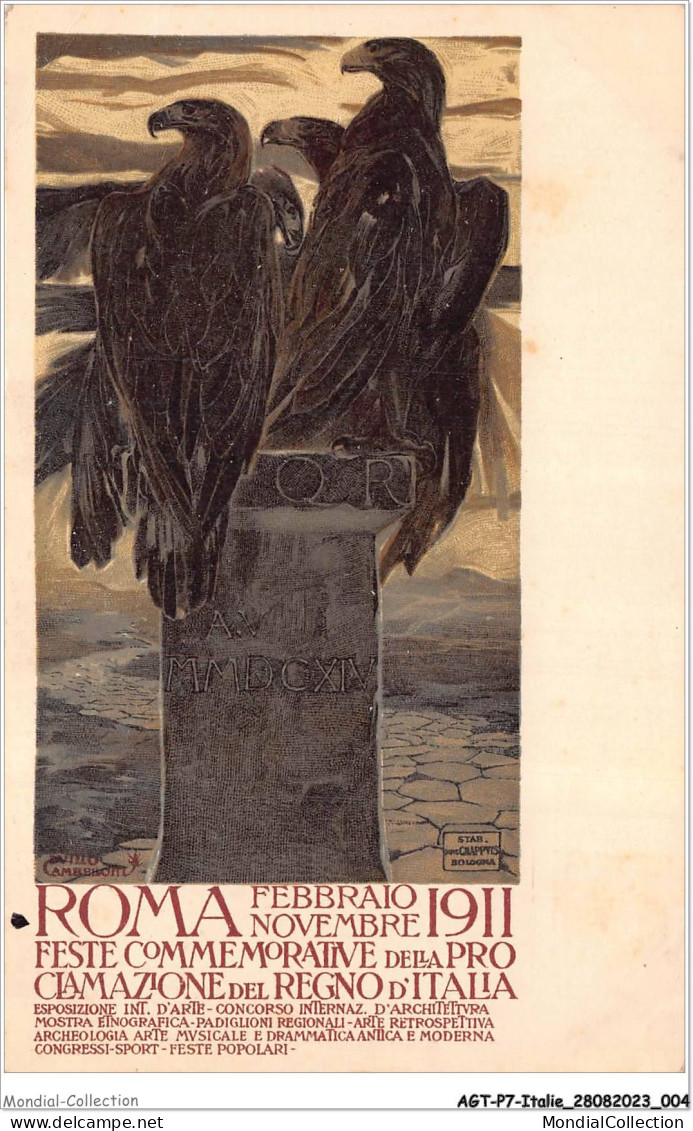 AGTP7-0471-ITALIE- ROMA ROME- Roma Febbraio Novembre 1911, Feste Commemorative Della Pro Clamasione Del Regno D'italia - Autres & Non Classés