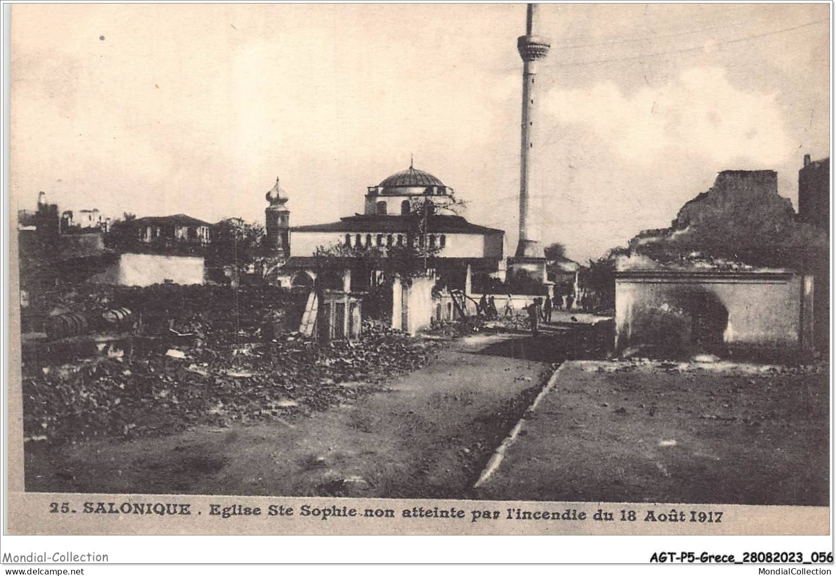 AGTP5-0343-GRECE- SALONIQUE - Ste-Cathérine Non Atteinte Par L'incendie Du 18 Aout 1917 - Grecia