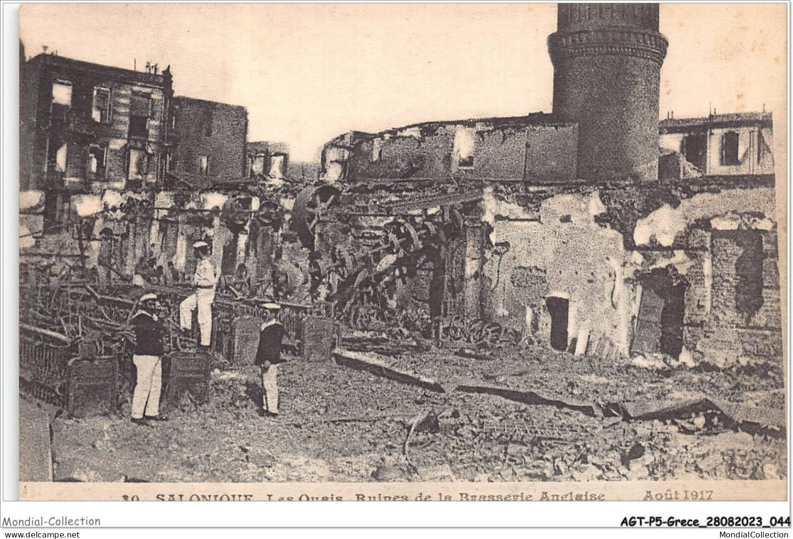 AGTP5-0337-GRECE- SALONIQUE - Les Quais - Ruines De La Brasserie Anglaise  - Grèce