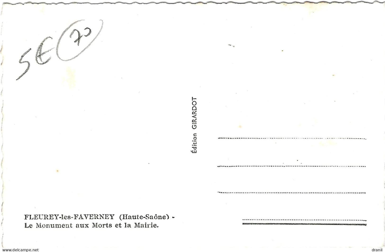 70 - (Haute Saône) - FLEUREY Les FAVERNEY - Le Monument Aux Morts Et La Mairie - Autres & Non Classés