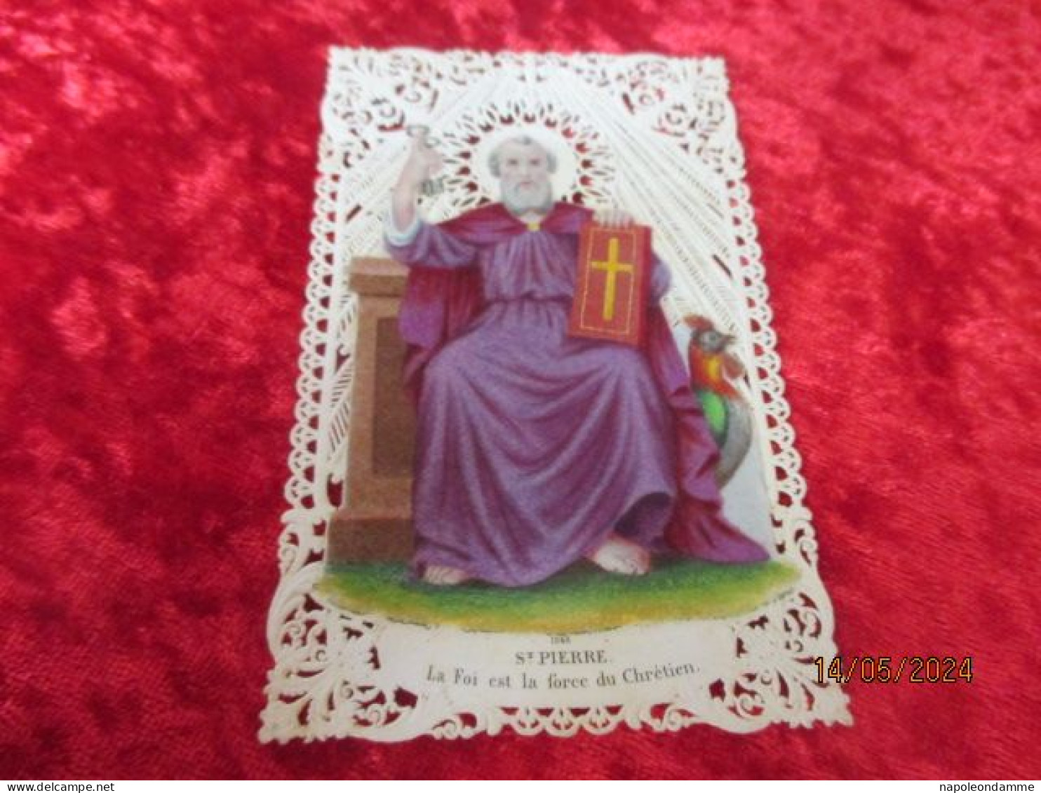 Holy Card Lace,kanten Prentje, Santino, St Pierre, Edit Villemur Nr 1048 - Images Religieuses