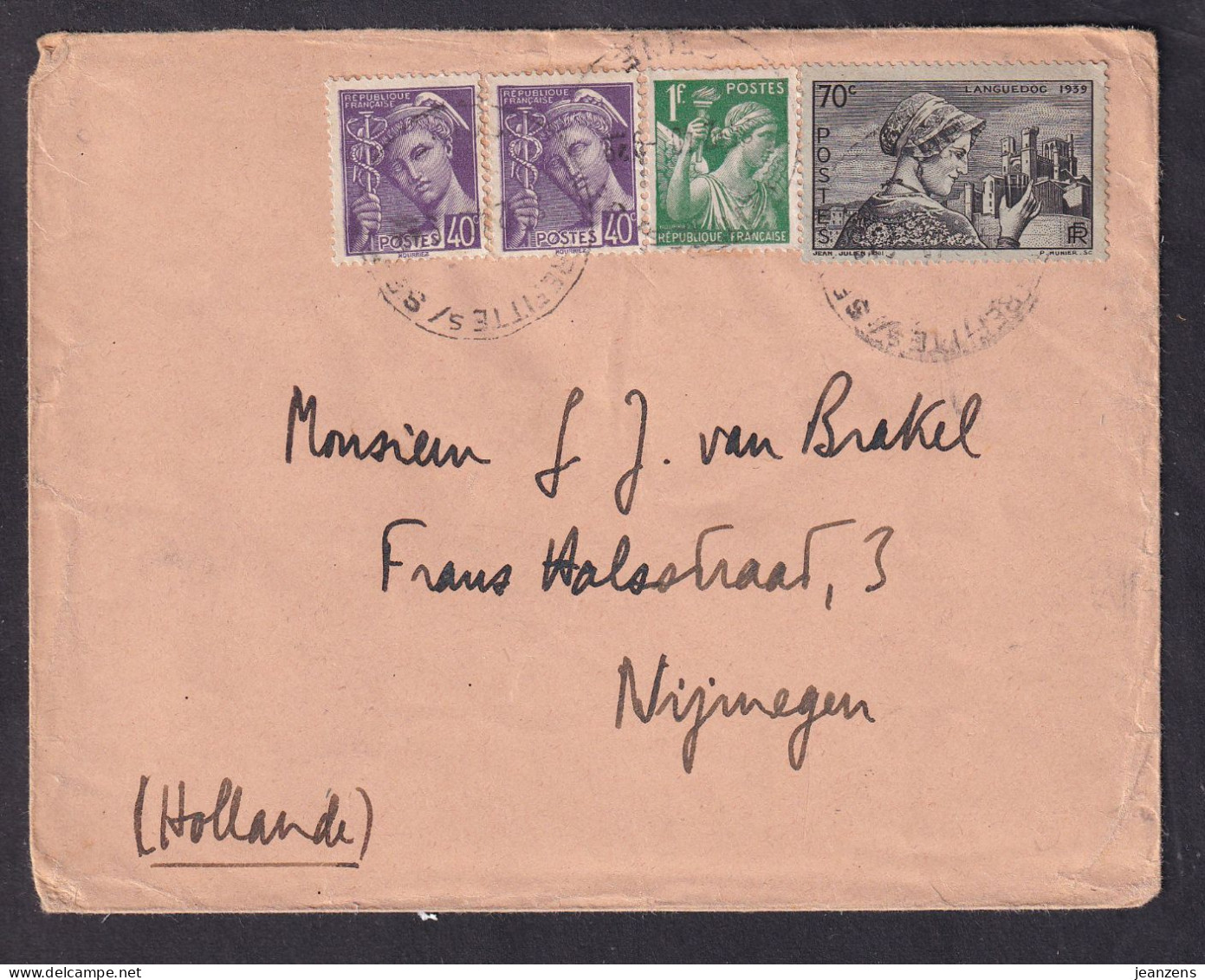 2 Lettres Obl Pierrefitte 1940 Pour Les Pays-Bas - 1921-1960: Moderne