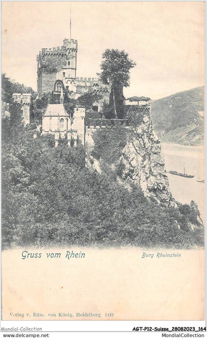 AGTP12-0951-SUISSE- HEIDELBERG - Gruss Vom Rhein - Burg Rheinstein  - Altri & Non Classificati