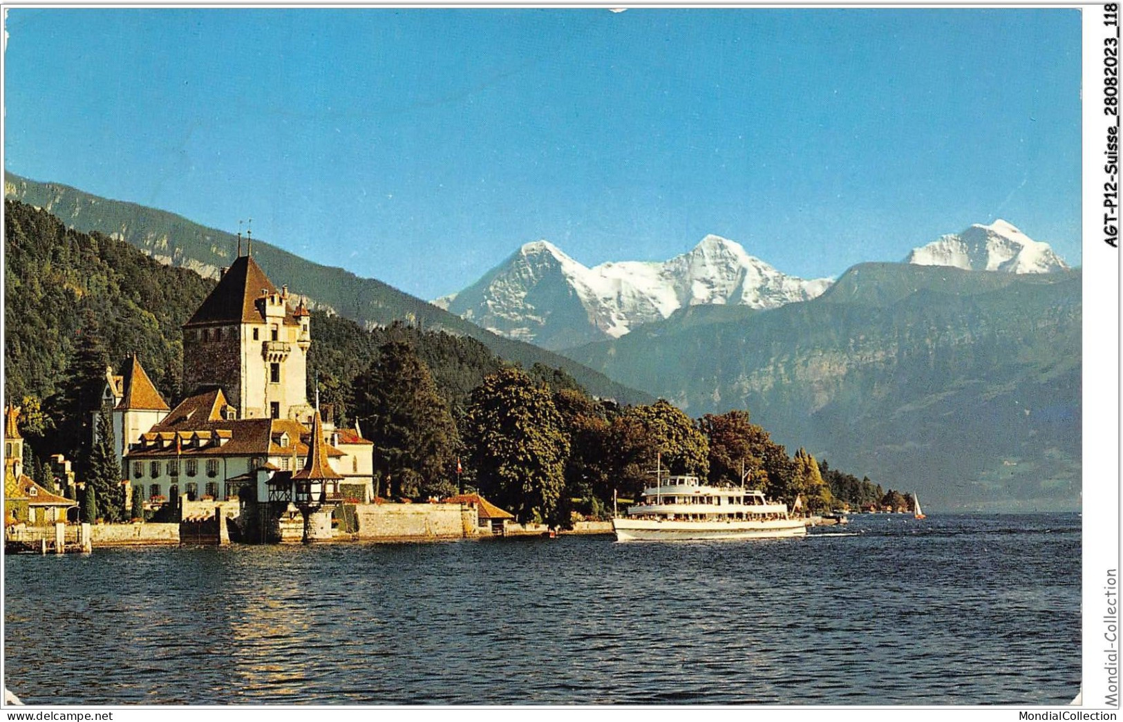 AGTP12-0928-SUISSE- THUN - Schloss Oberhofen Am Thunersee Mit Eiger, Monch Und Jungfrau  - Thoune / Thun