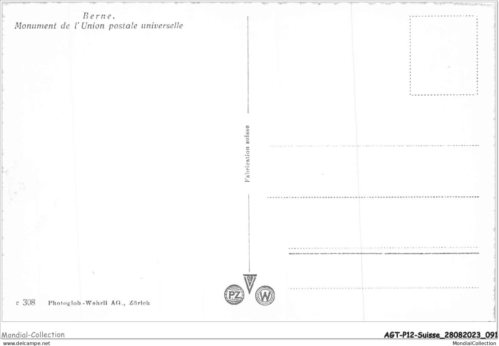 AGTP12-0914-SUISSE - BERNE - Monument De L'union Postale Universelle  - Bern