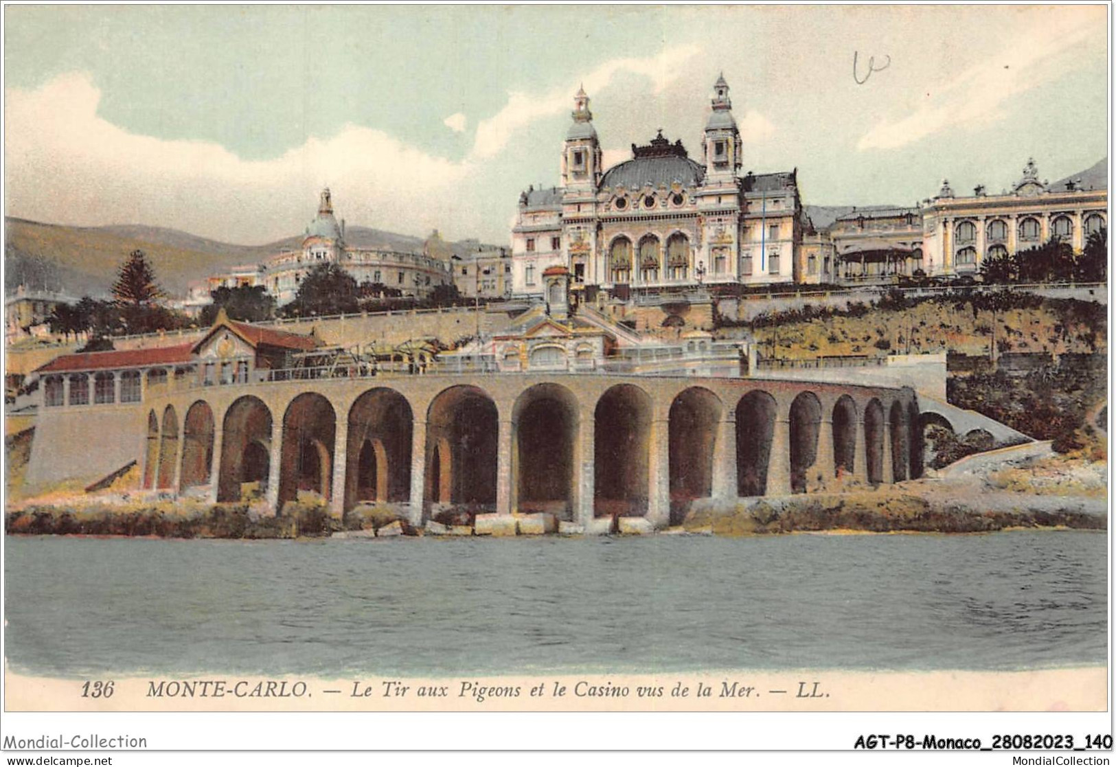 AGTP8-0615-MONACO - Le Tir Aux Pigeons Et Le Casino Vus De La Mer  - Monte-Carlo