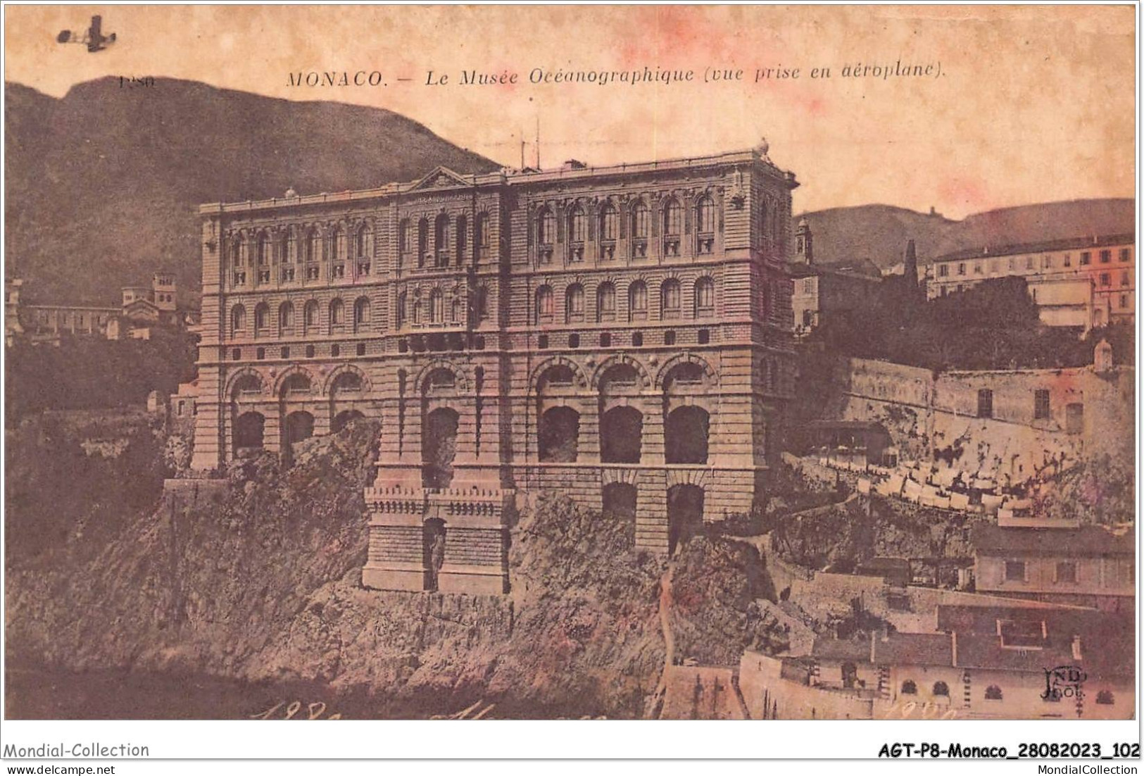 AGTP8-0596-MONACO- Le Musée Océanographique - Vue Prise En Aéroplabe  - Oceanografisch Museum