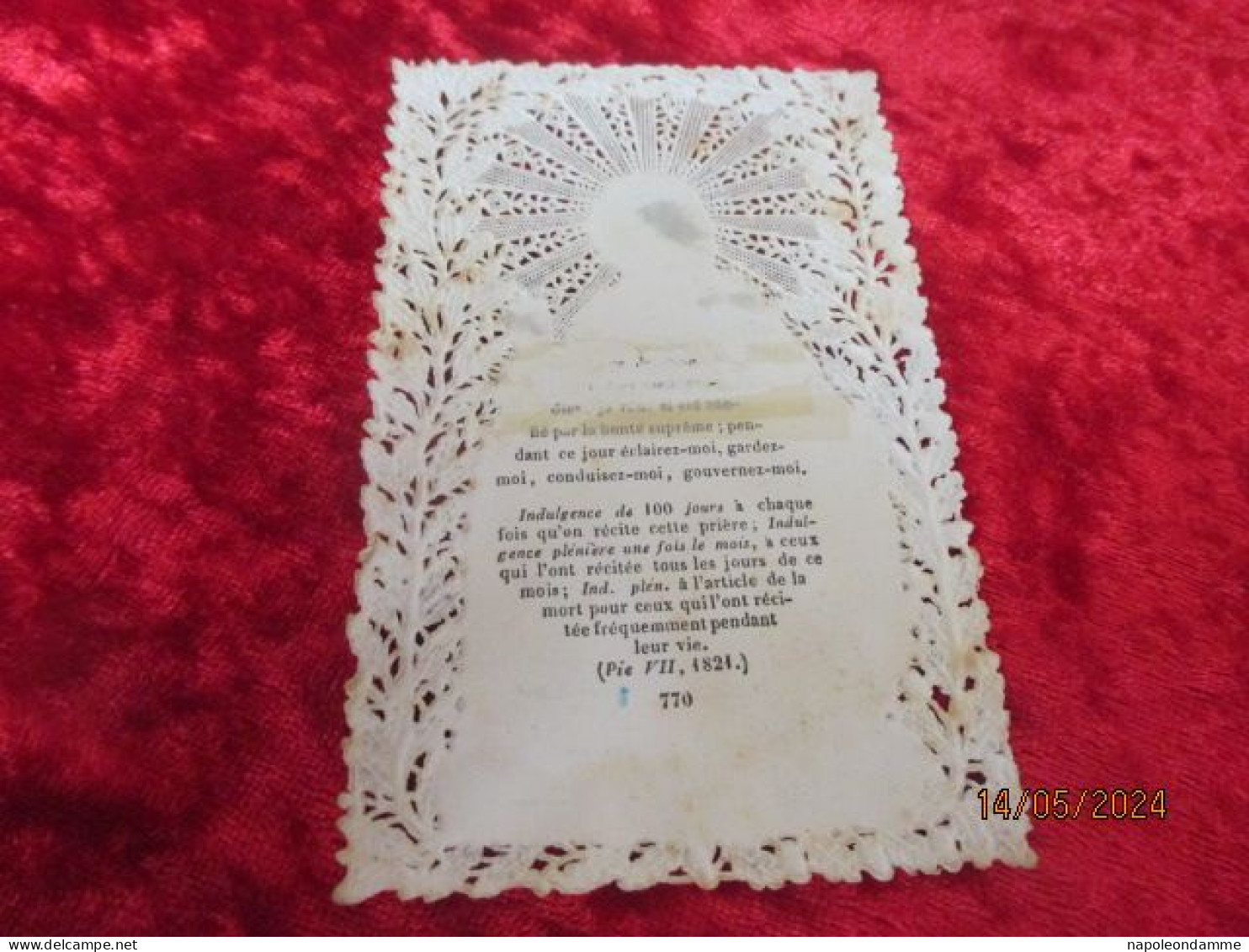 Holy Card Lace,kanten Prentje, Santino, Edit Bouasse Lebel, Nr 770 - Devotion Images