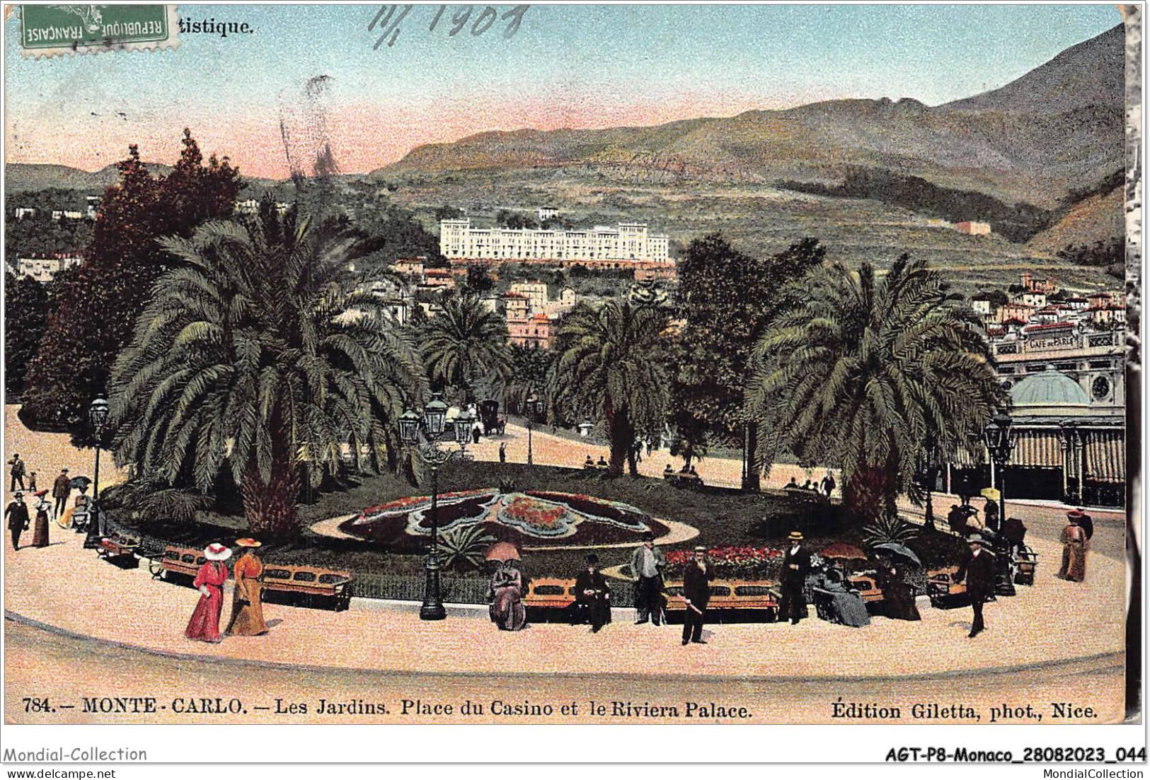 AGTP8-0567-MONACO- Les Jardin, Place Du Casino Et Le Riviera Palace  - Monte-Carlo