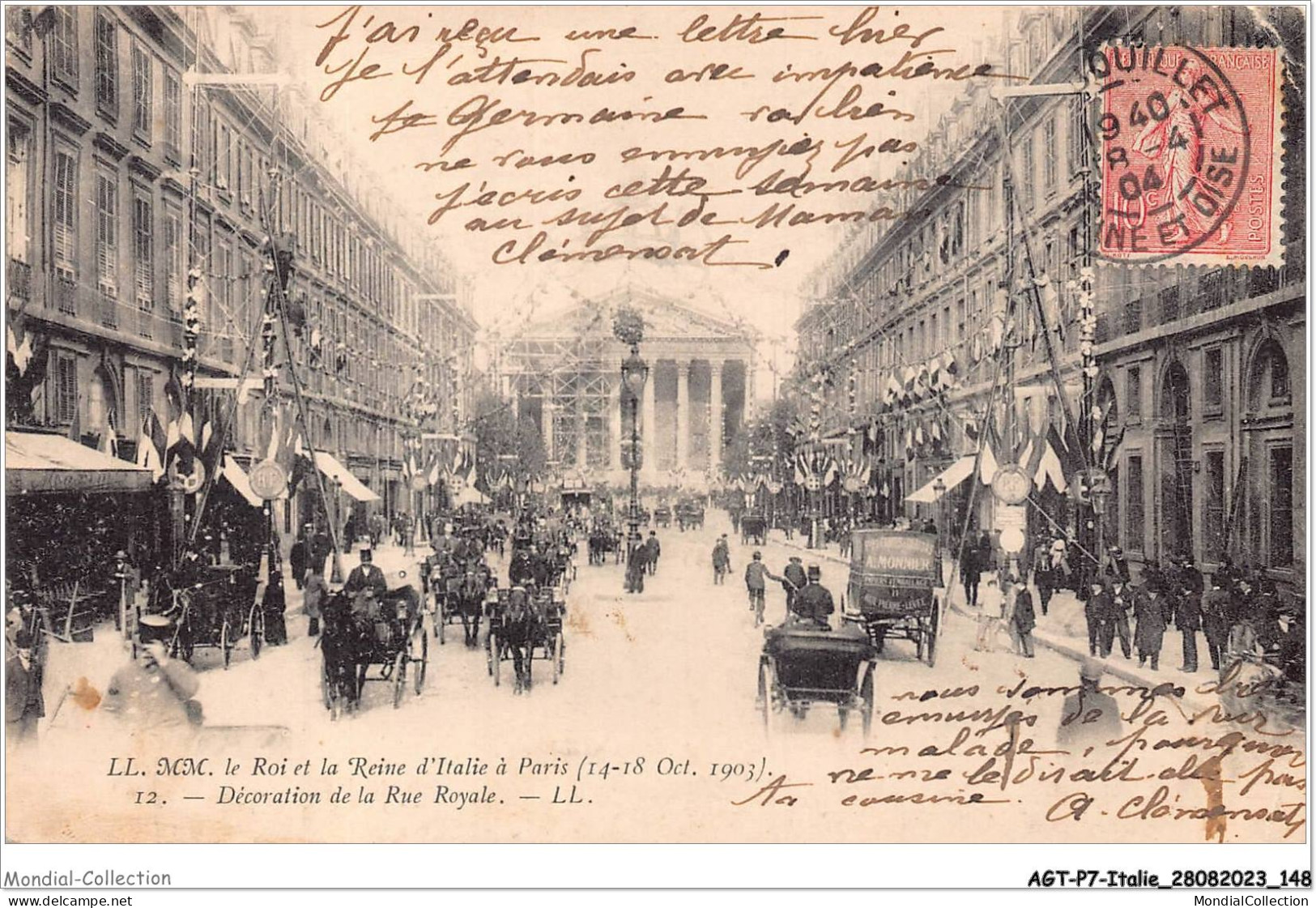 AGTP7-0542-ITALIE - Le Roi Et La Reine D'Italie à Paris RUE ROYALE 1903 - Autres & Non Classés