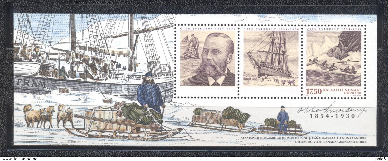 Groenland 2004- The 150 Th Anniversary Of The Birth Of Otto Sverdrup M/sheet - Unused Stamps