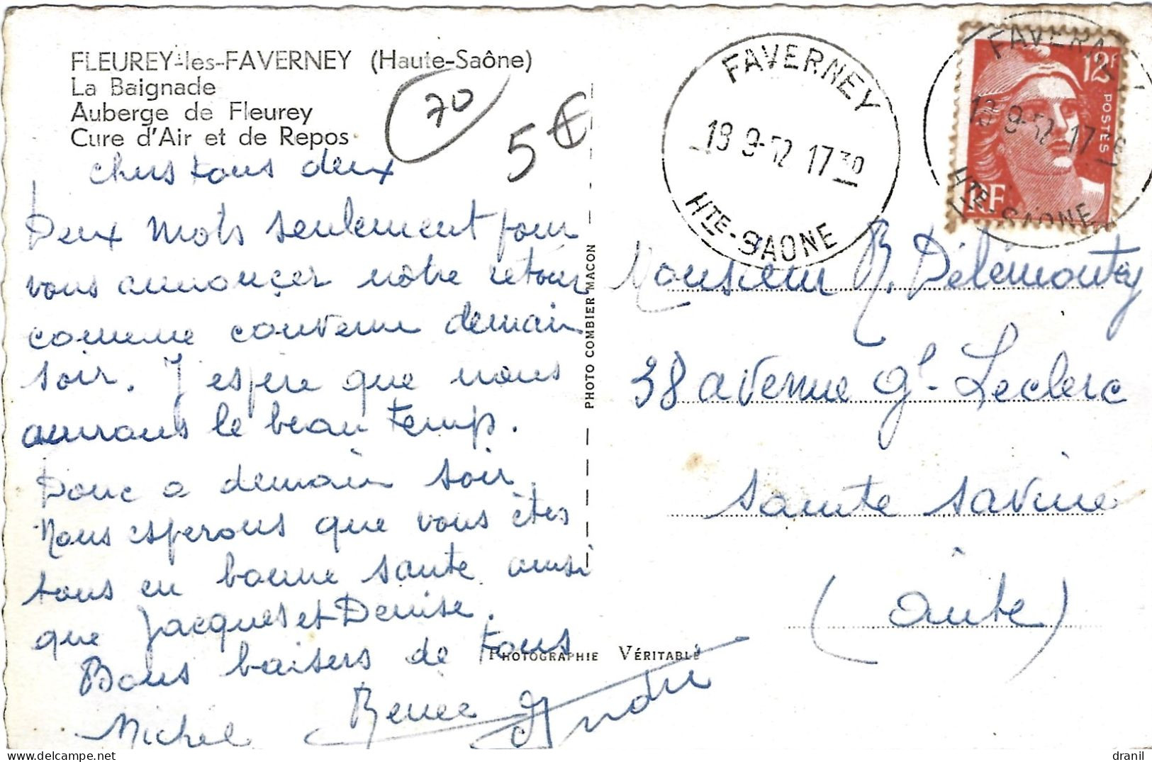 70 - (Haute Saône) - FLEUREY Les FAVERNEY - Auberge De Fleurey - Cure D'air Et De Repos - Altri & Non Classificati