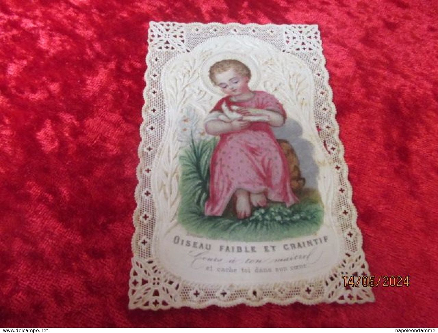 Holy Card Lace,kanten Prentje, Santino, Edit Bouasse Lebel, Nr 1099 - Devotion Images