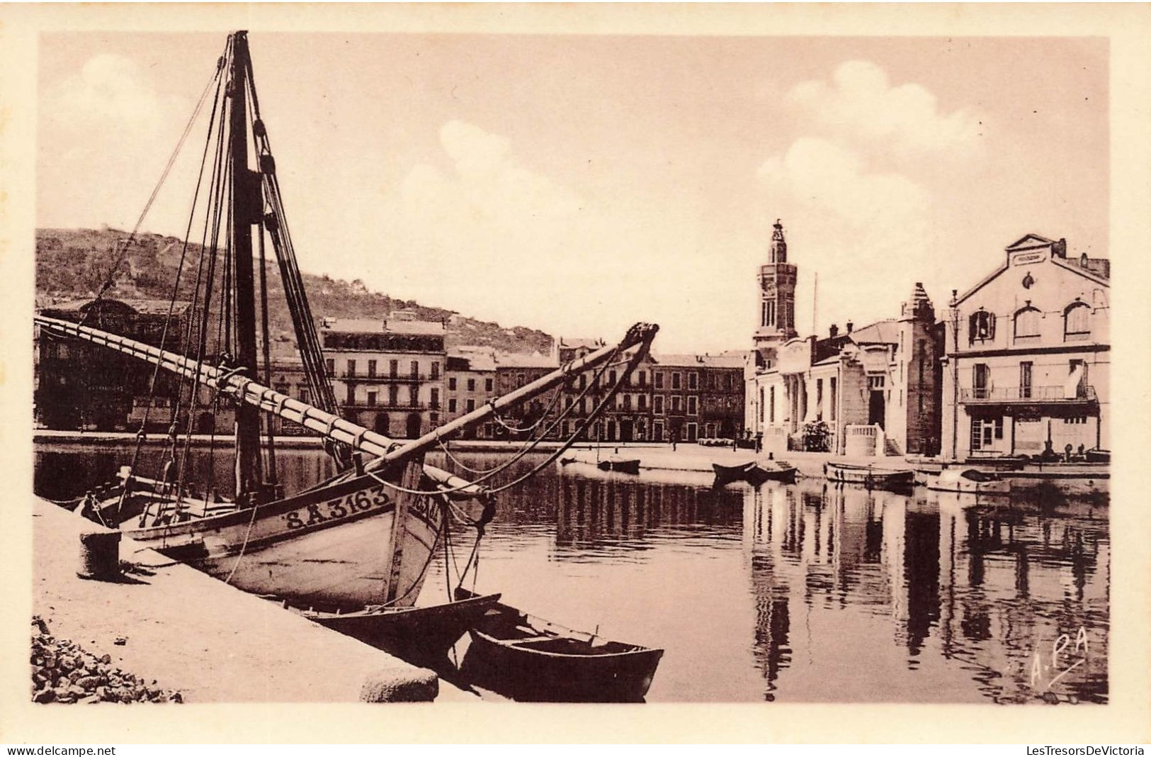 FRANCE - Sète - Darse De La Peyrade - La Chambre De Commerce - Le Quai De Bosc Et Le Mont Clair - Carte Postale Ancienne - Sete (Cette)