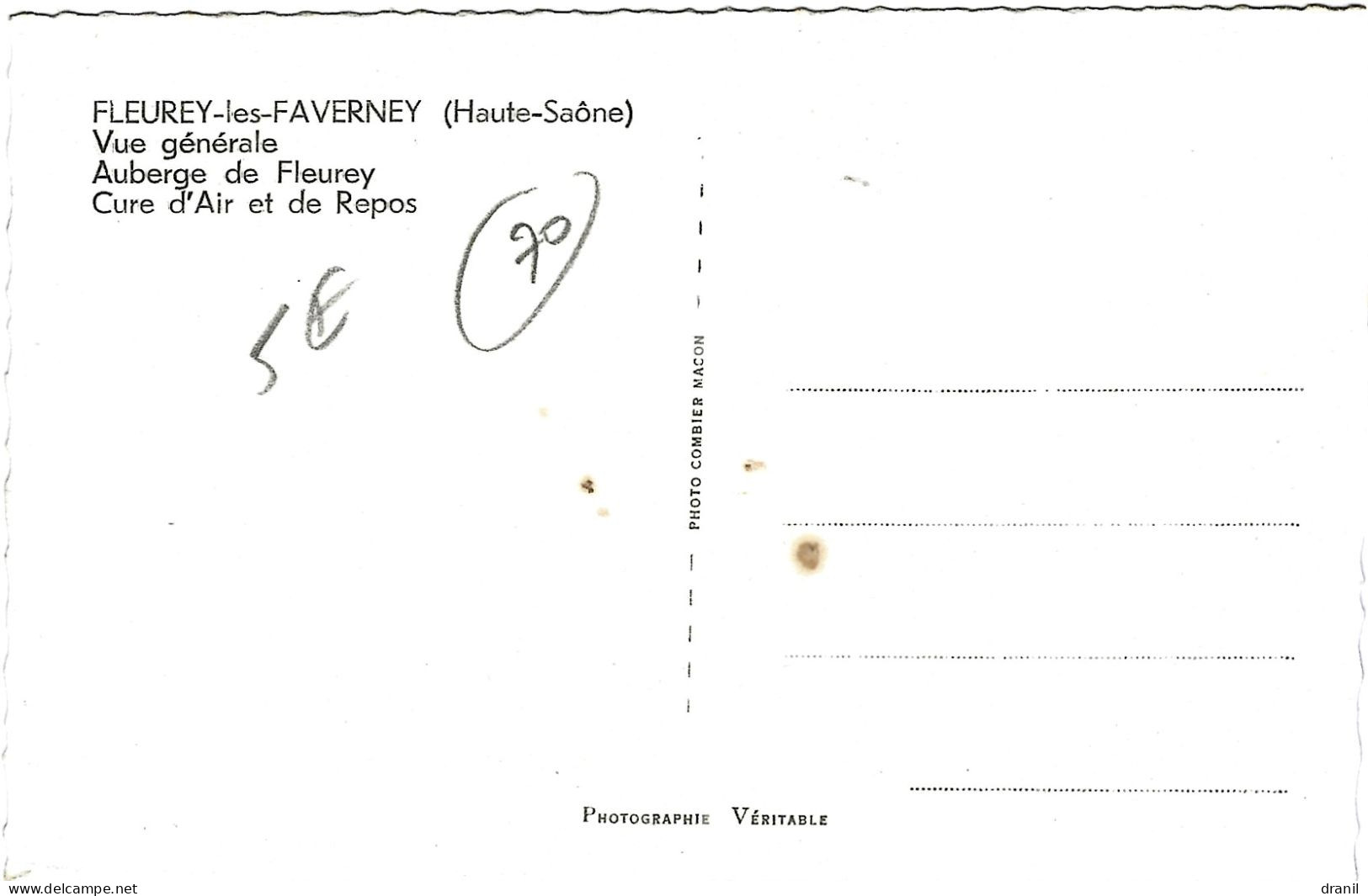 70 - (Haute Saône) - FLEUREY Les FAVERNEY - Auberge De Fleurey - Cure D'air Et De Repos - Vue Générale - Autres & Non Classés