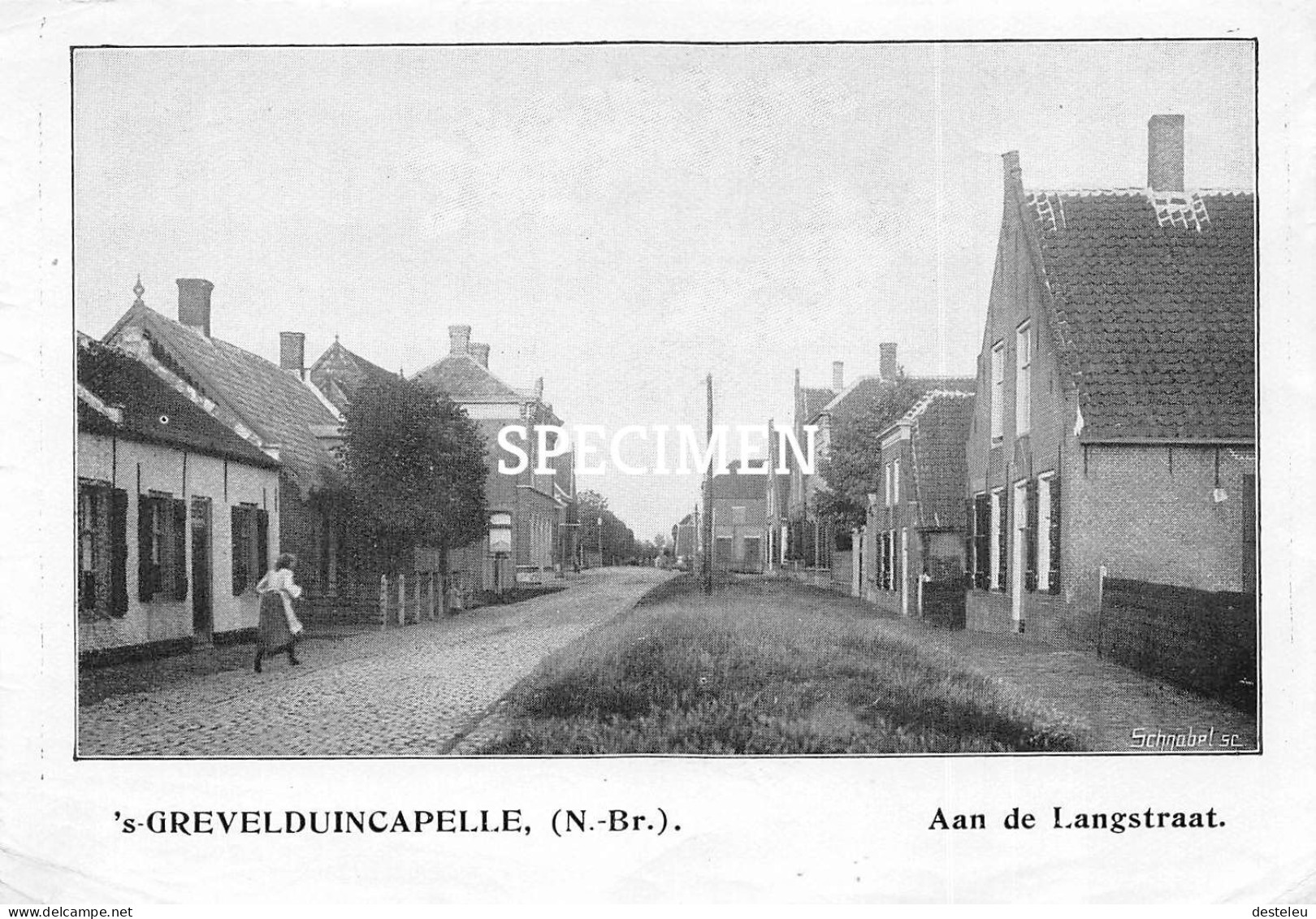 Prent - Aan De Langstraat -  's-Grevelduin-Capelle - 8.5x12.5 Cm - Andere & Zonder Classificatie