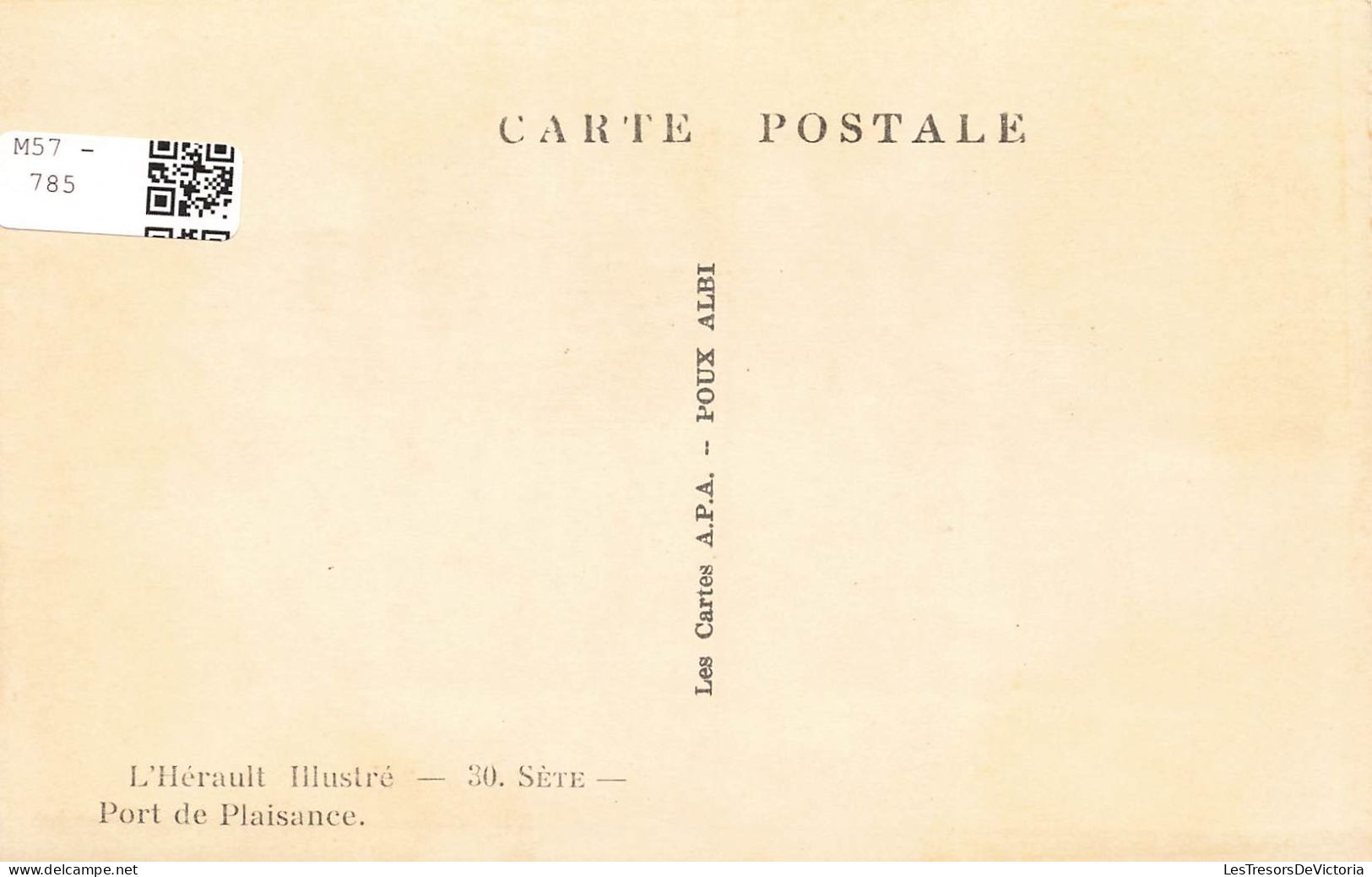 FRANCE - Sète - Port De Plaisance - Carte Postale Ancienne - Sete (Cette)