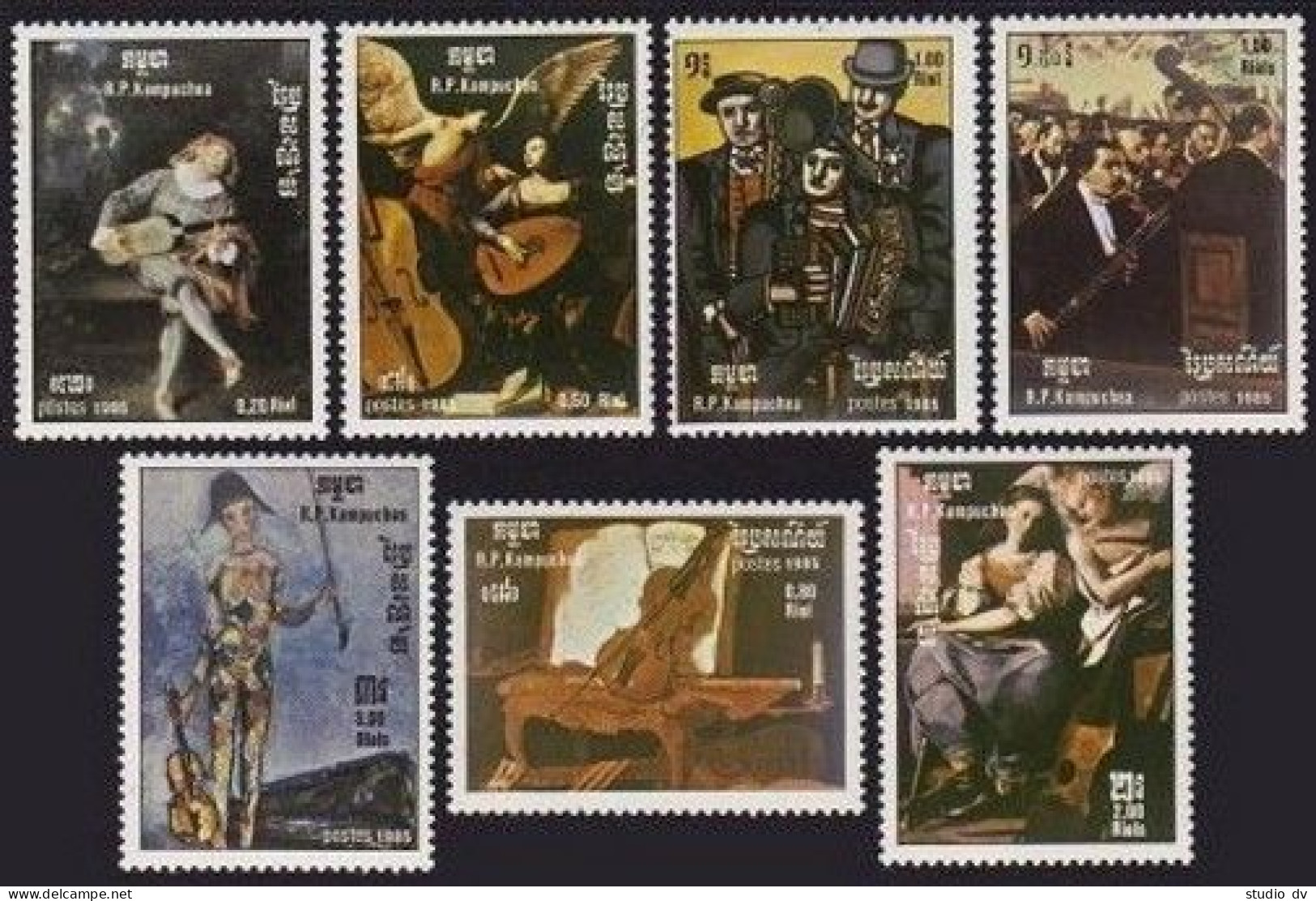 Cambodia 603-609, MNH. Michel 680-686. International Music Year 1985. - Kambodscha