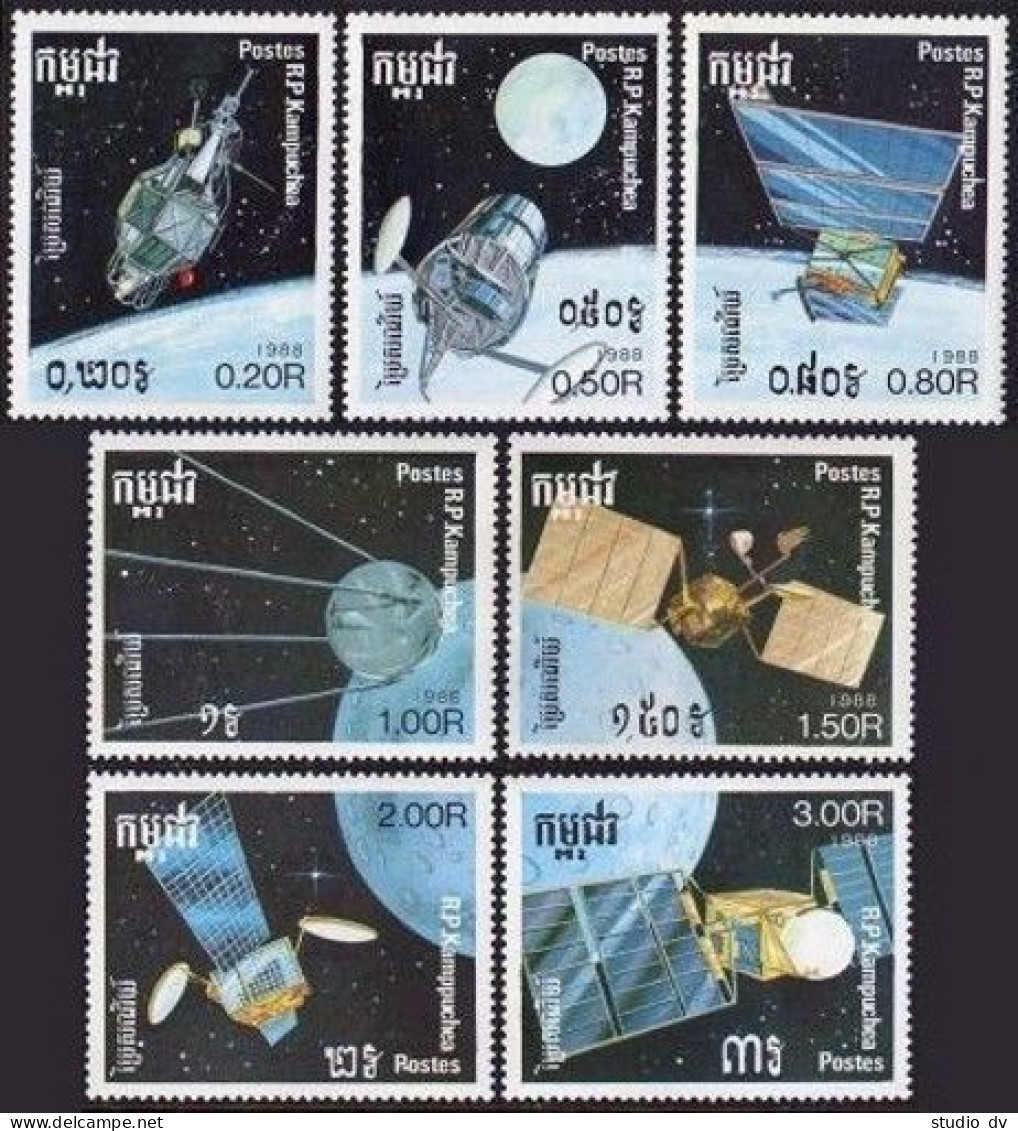 Cambodia 868-874,MNH.Michel 946-952. Various Satellites,1988. - Cambodge