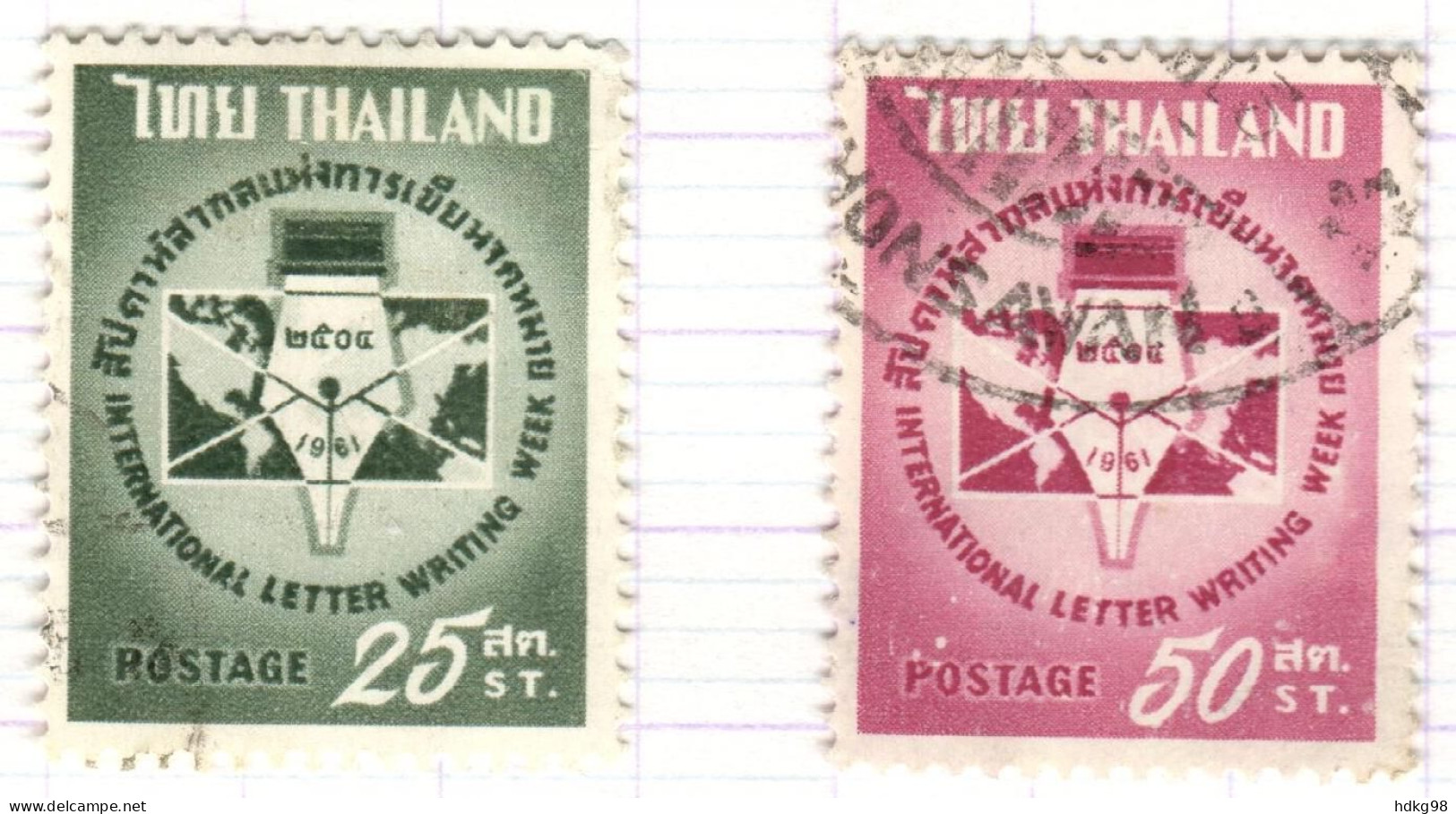 T+ Thailand 1961 Mi 377-78 Briefwoche - Thailand